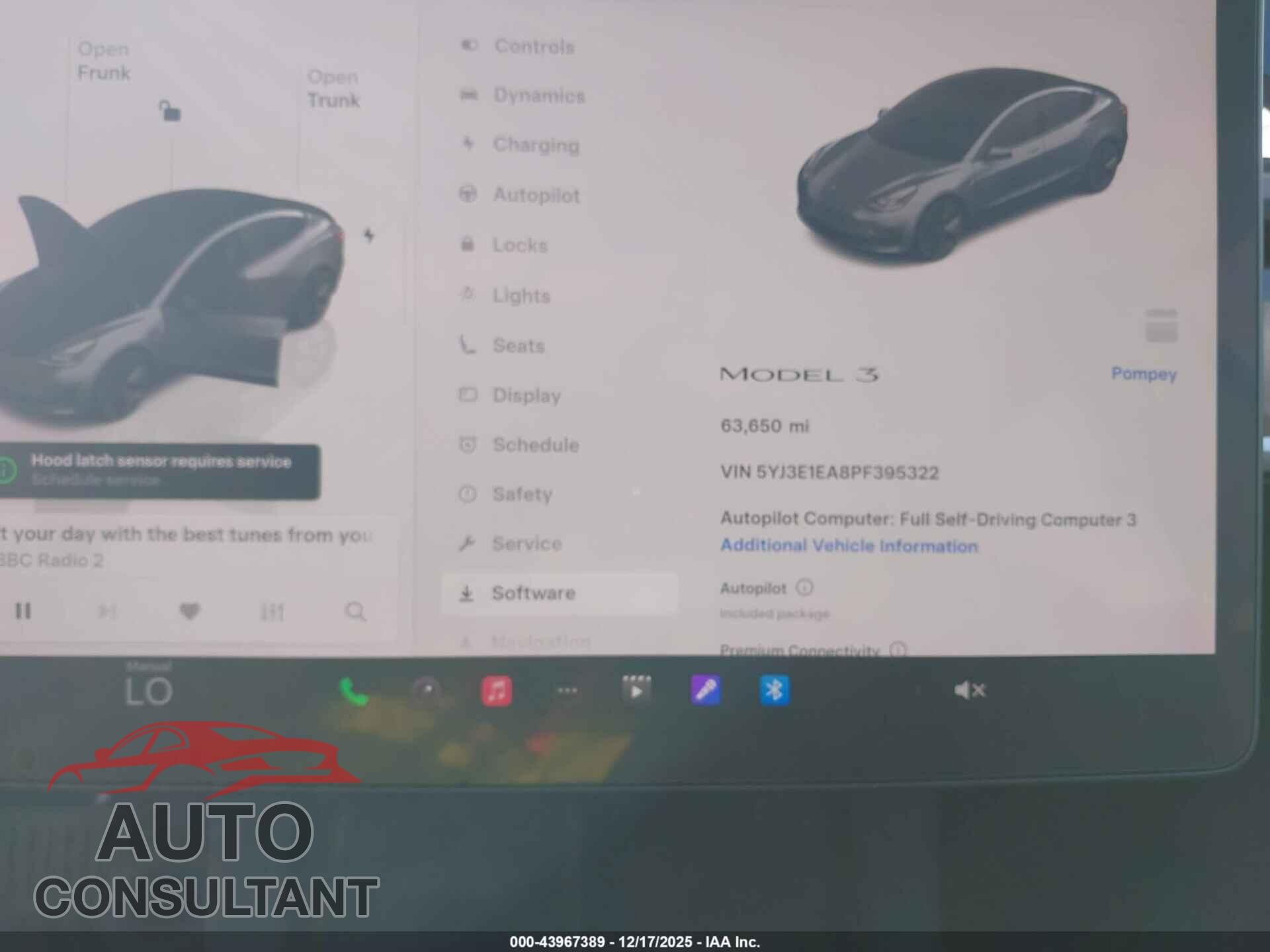TESLA MODEL 3 2023 - 5YJ3E1EA8PF395322