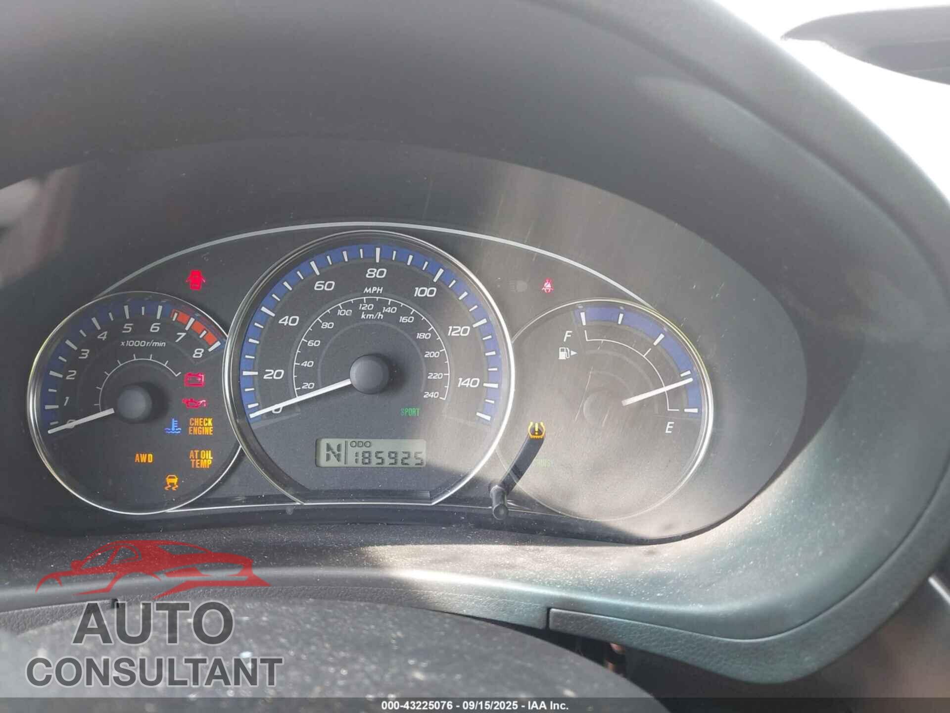 SUBARU FORESTER 2012 - JF2SHBDC8CH428987