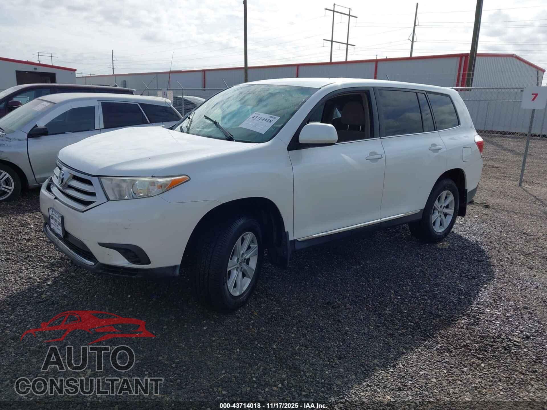 TOYOTA HIGHLANDER 2012 - 5TDZA3EH2CS024256