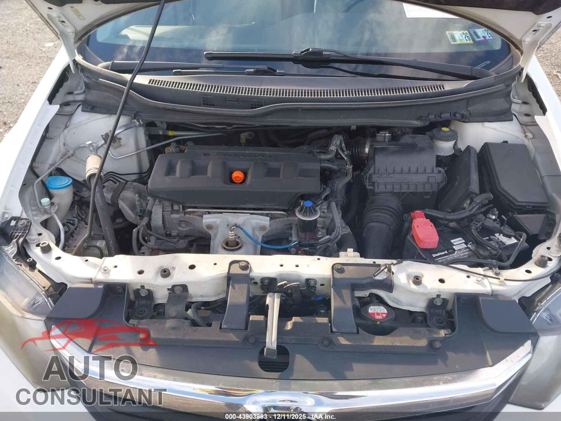 HONDA CIVIC 2012 - 19XFB2F89CE366631