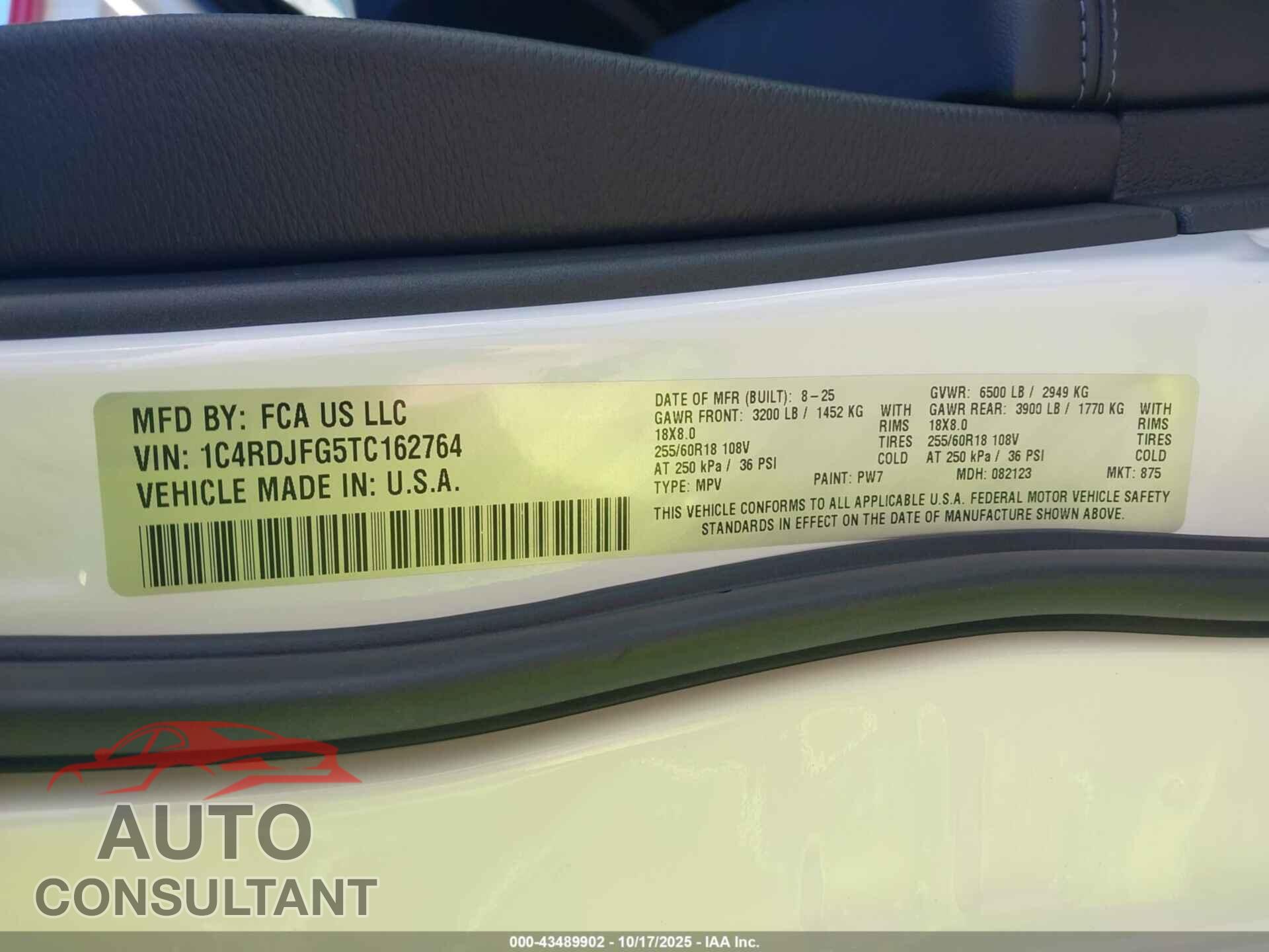 DODGE DURANGO 2026 - 1C4RDJFG5TC162764