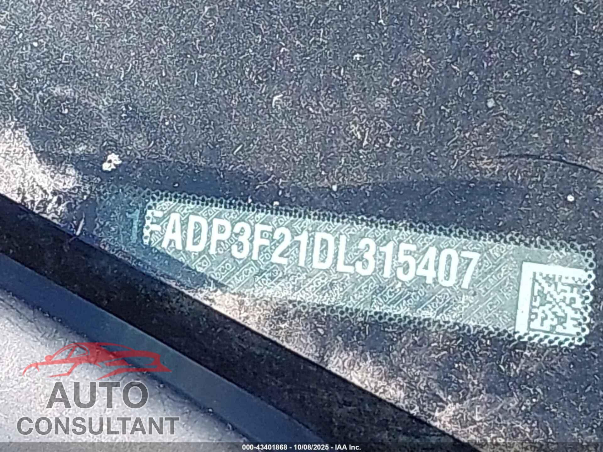 FORD FOCUS 2013 - 1FADP3F21DL315407