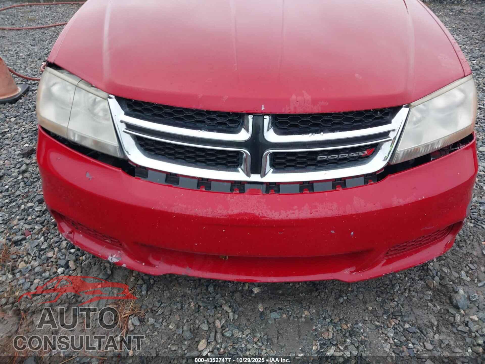 DODGE AVENGER 2012 - 1C3CDZCB0CN309157