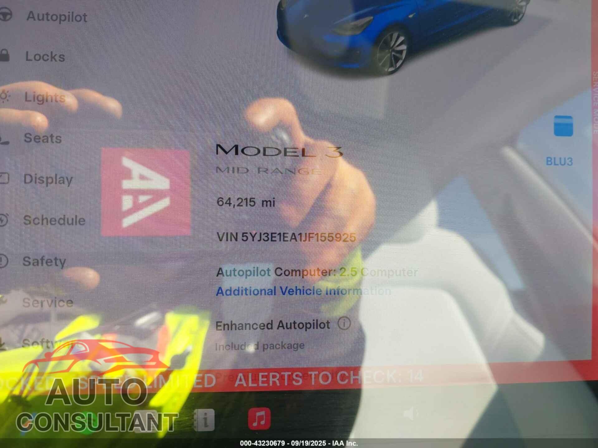 TESLA MODEL 3 2018 - 5YJ3E1EA1JF155925