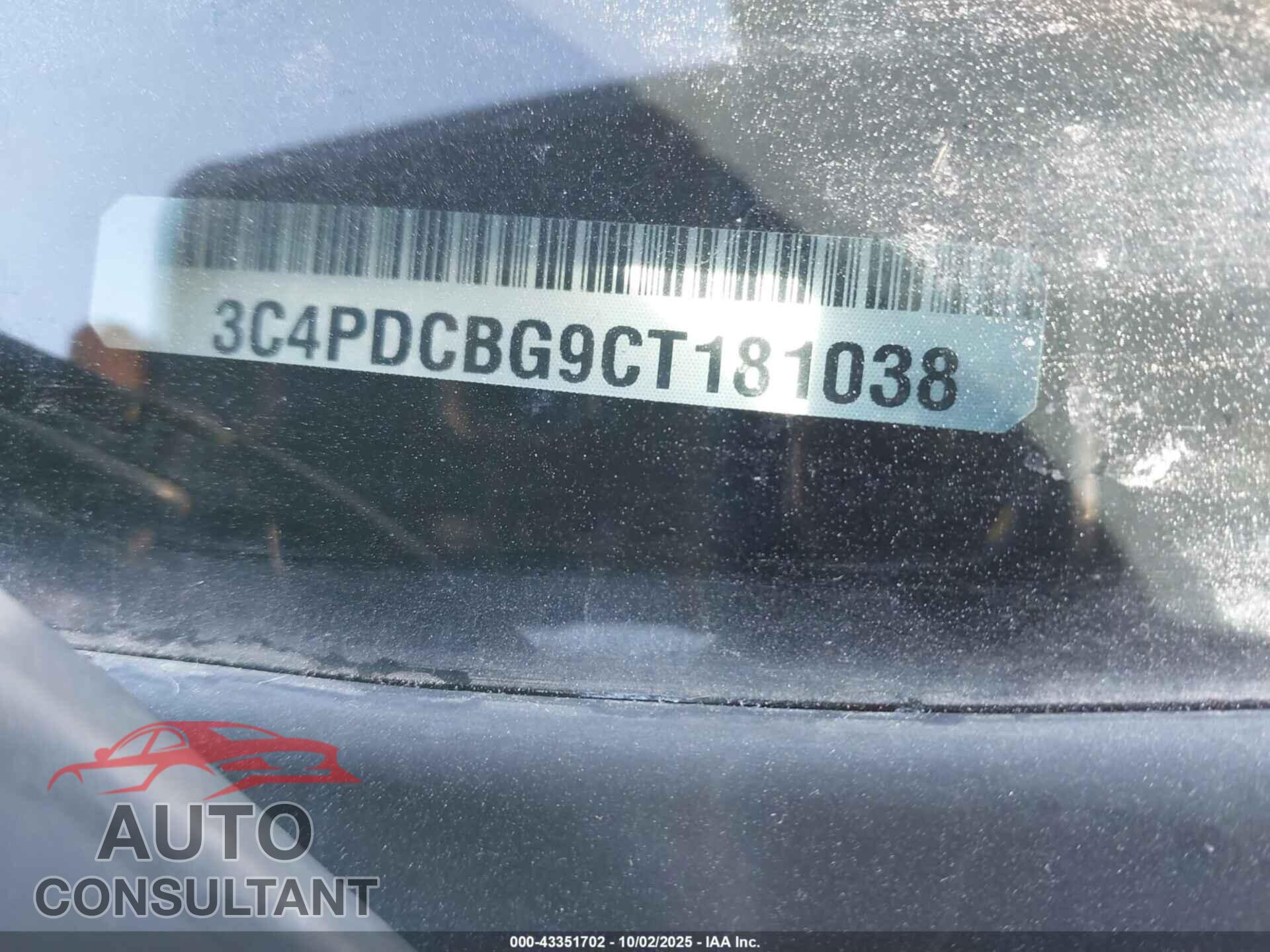 DODGE JOURNEY 2012 - 3C4PDCBG9CT181038
