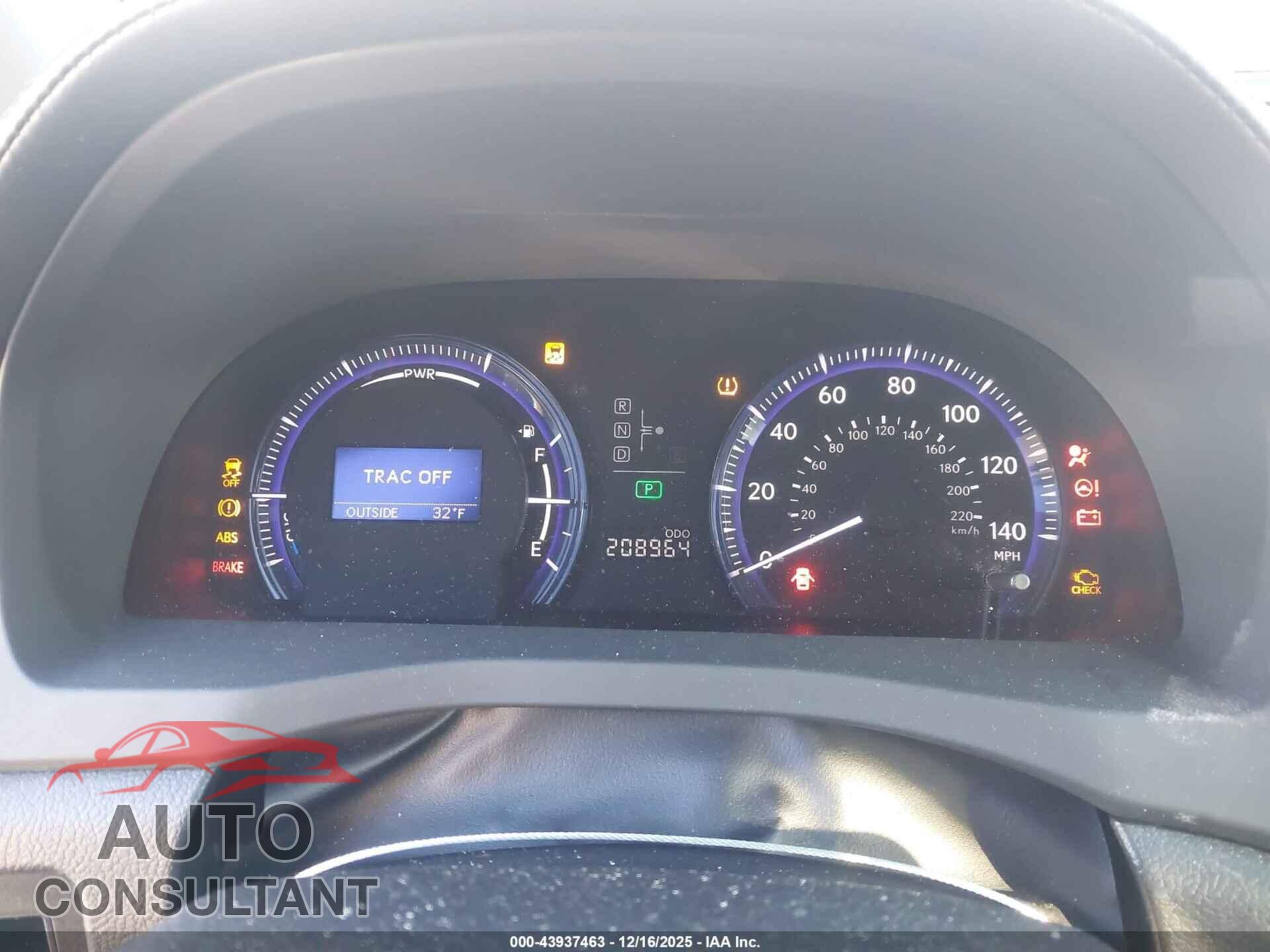 LEXUS HS 250H 2010 - JTHBB1BA6A2011930