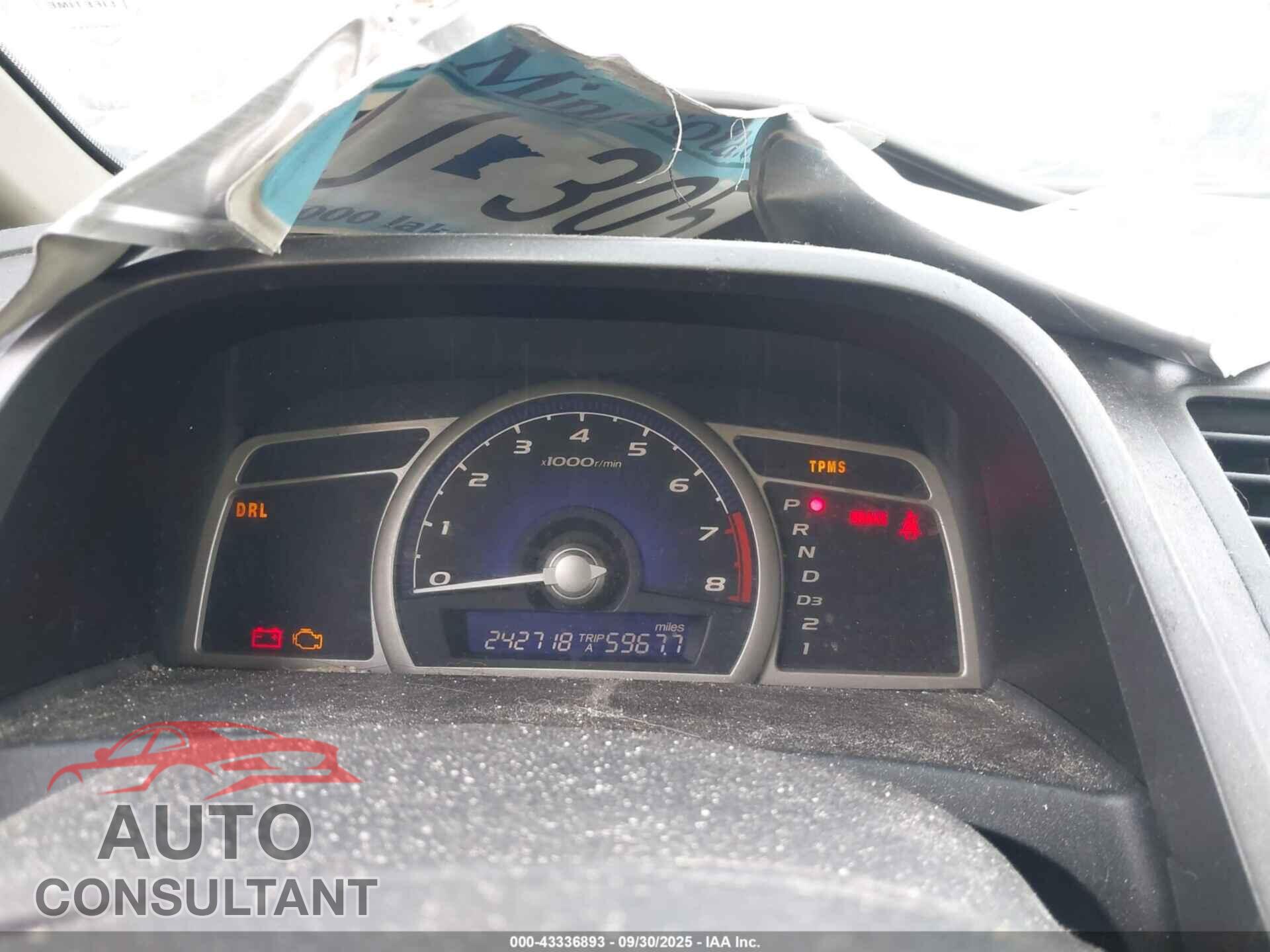 HONDA CIVIC 2009 - 19XFA16539E051836