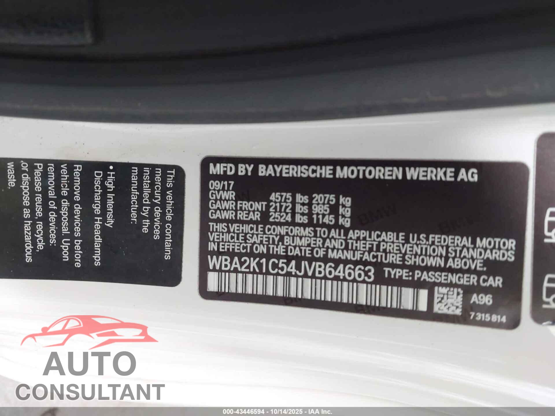 BMW 230I 2018 - WBA2K1C54JVB64663