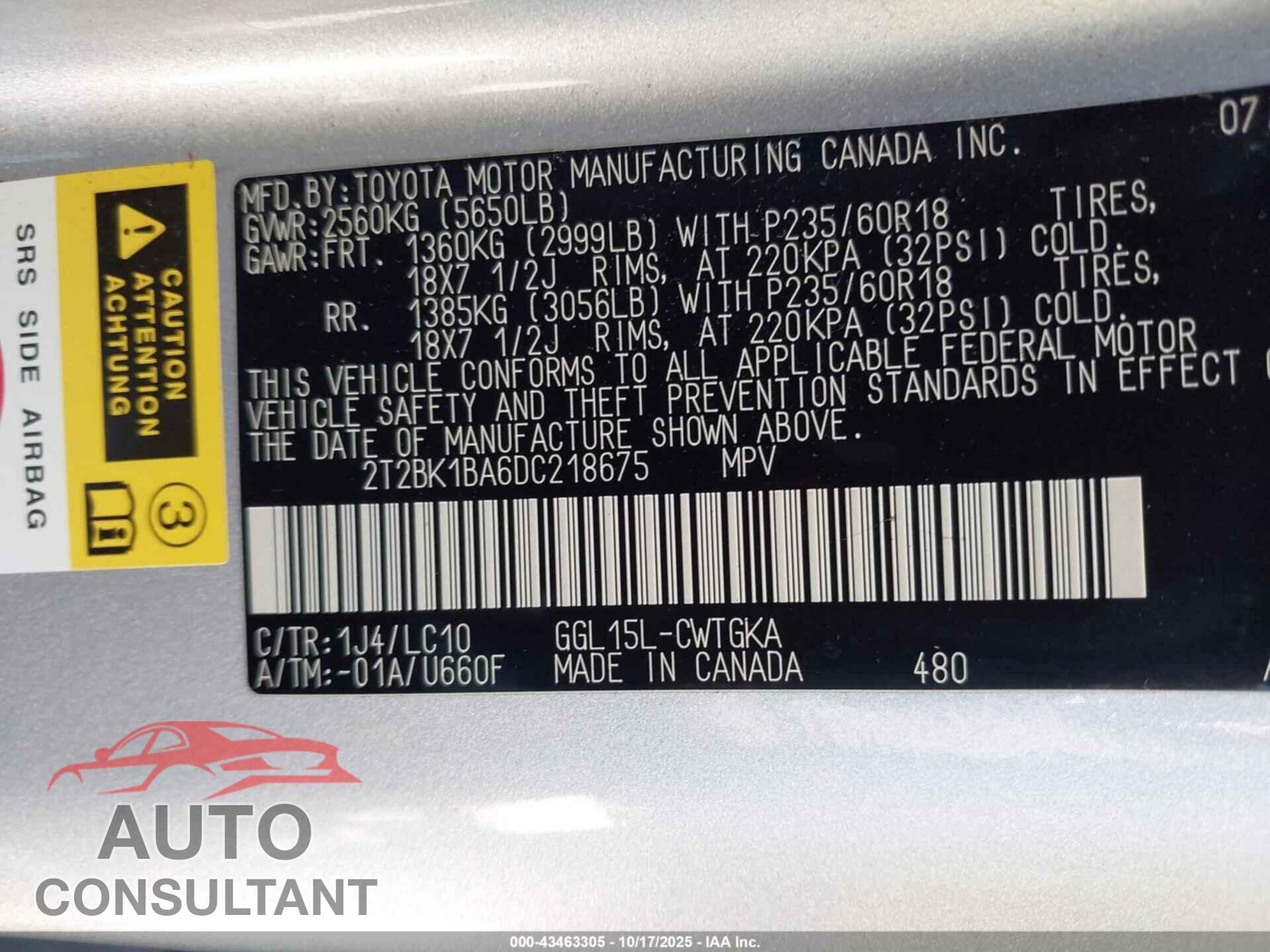 LEXUS RX 350 2013 - 2T2BK1BA6DC218675