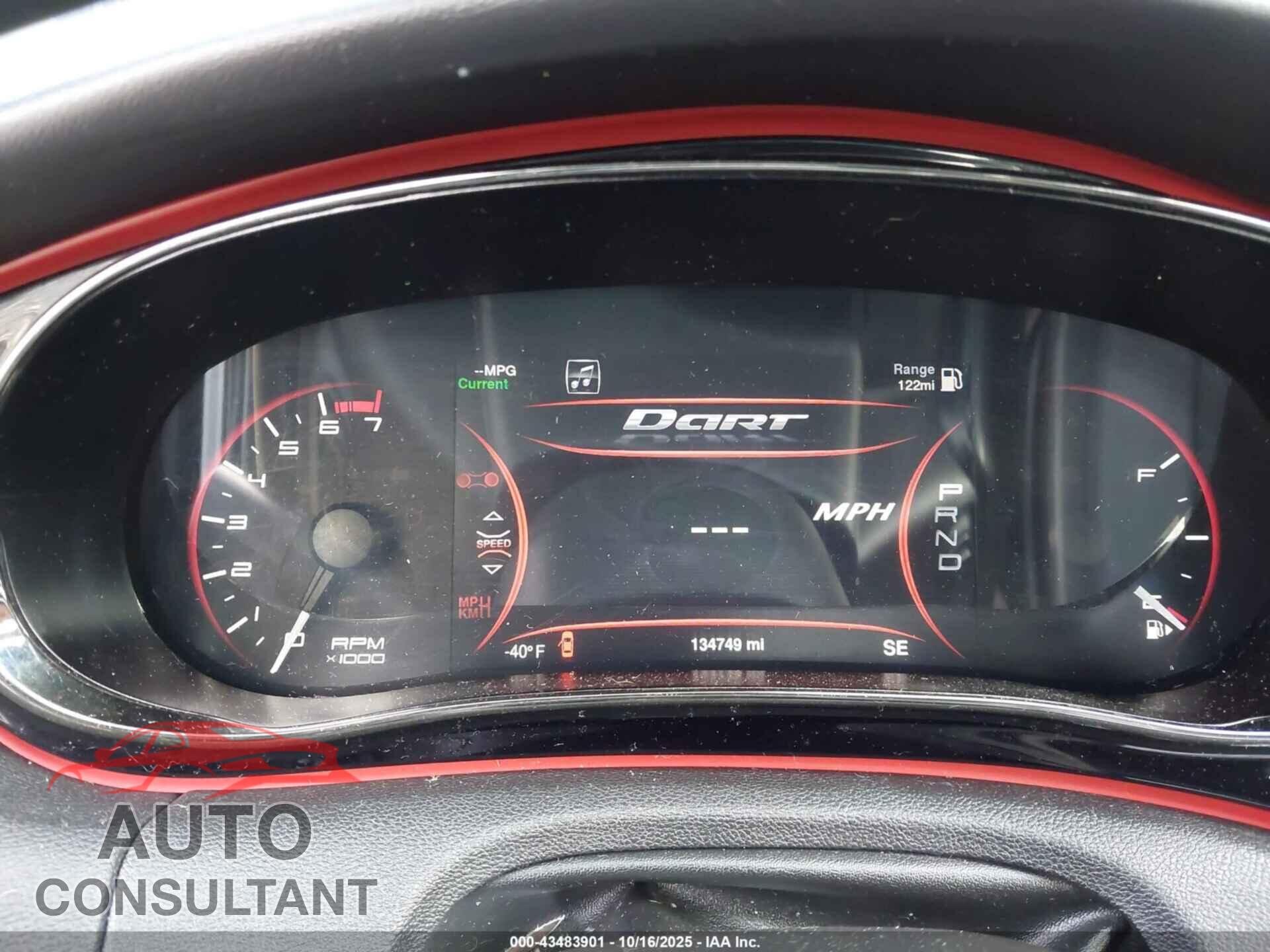 DODGE DART 2015 - 1C3CDFEB2FD141401