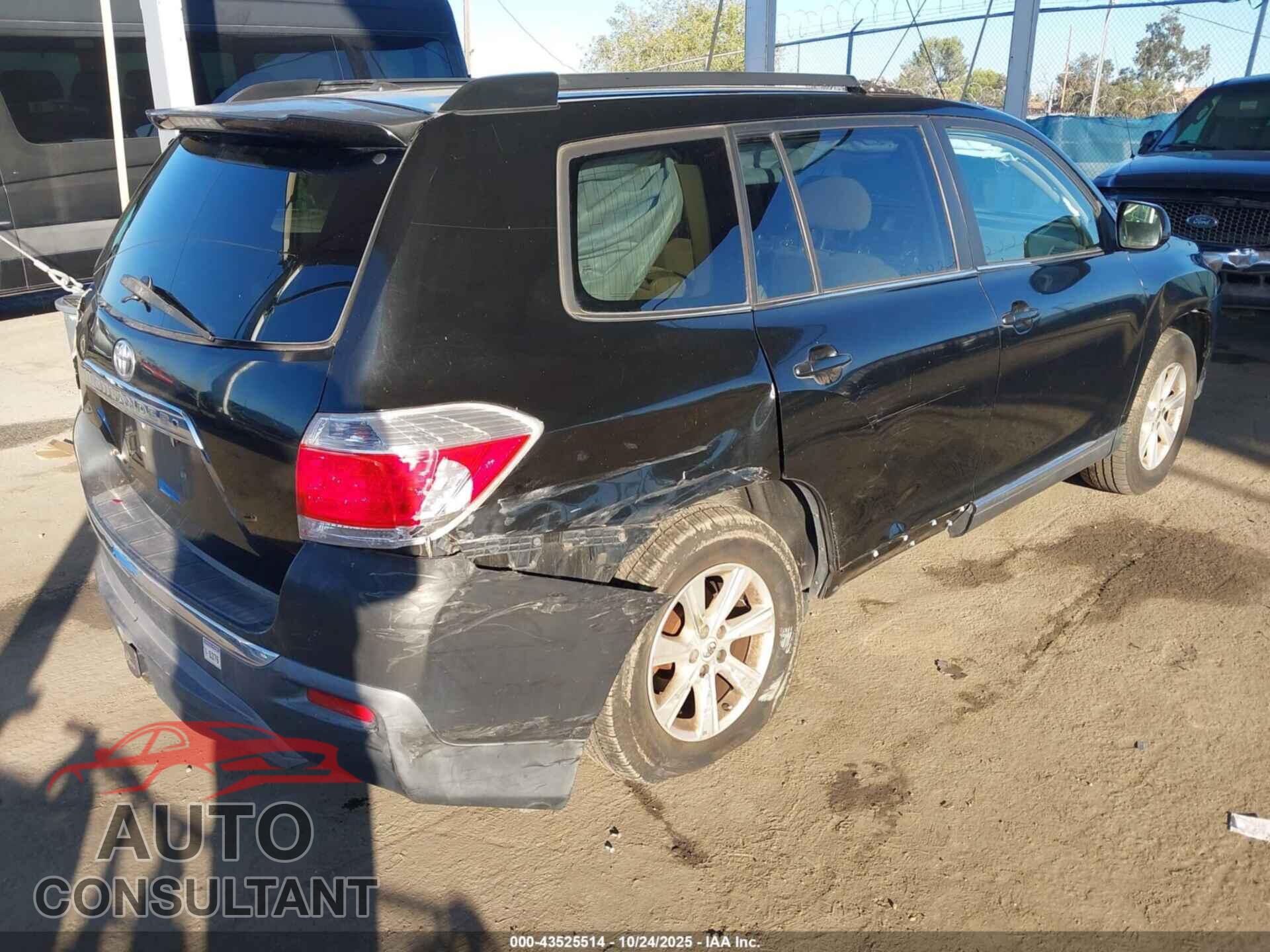 TOYOTA HIGHLANDER 2012 - 5TDZK3EH7CS059596