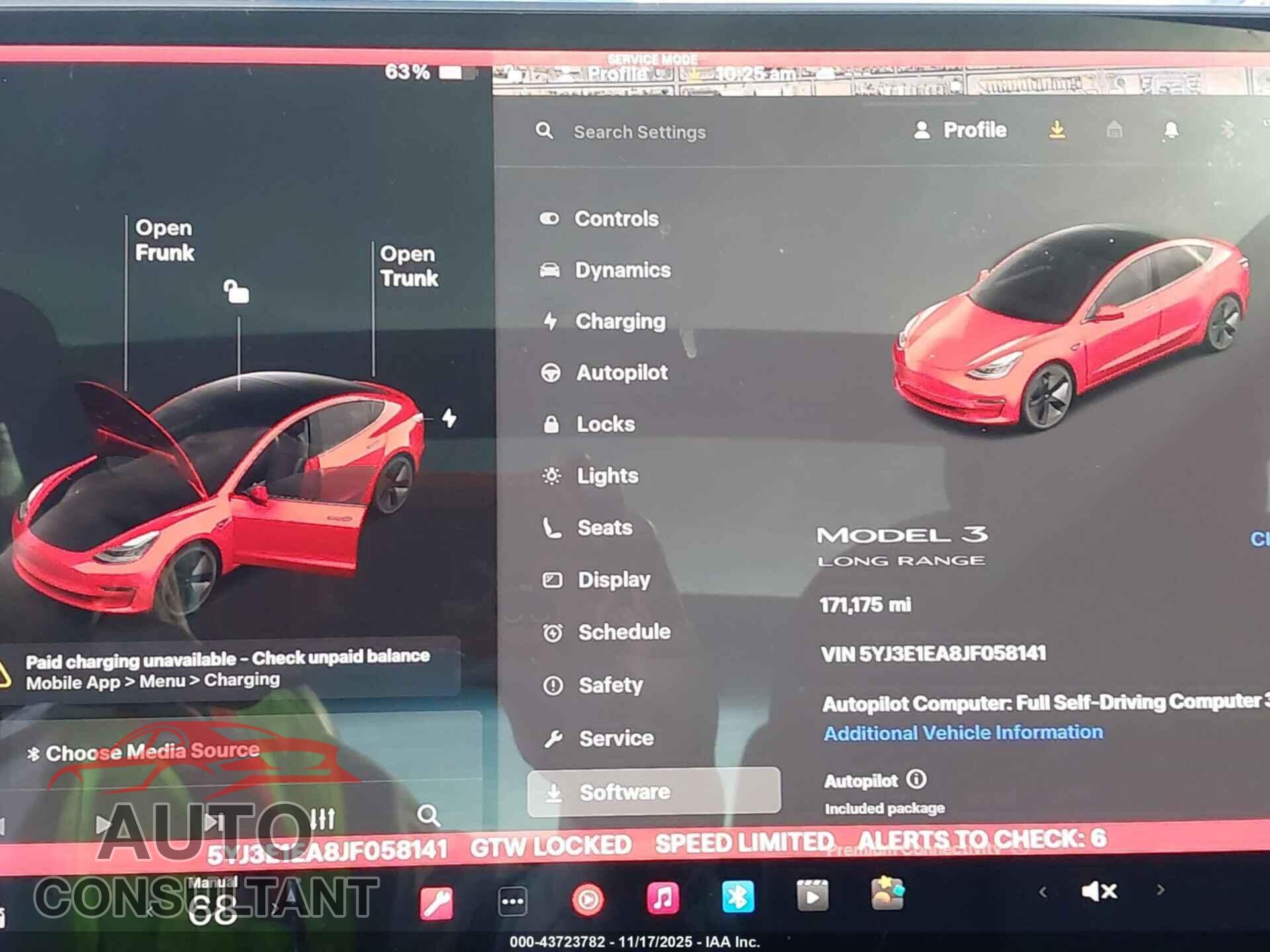 TESLA MODEL 3 2018 - 5YJ3E1EA8JF058141