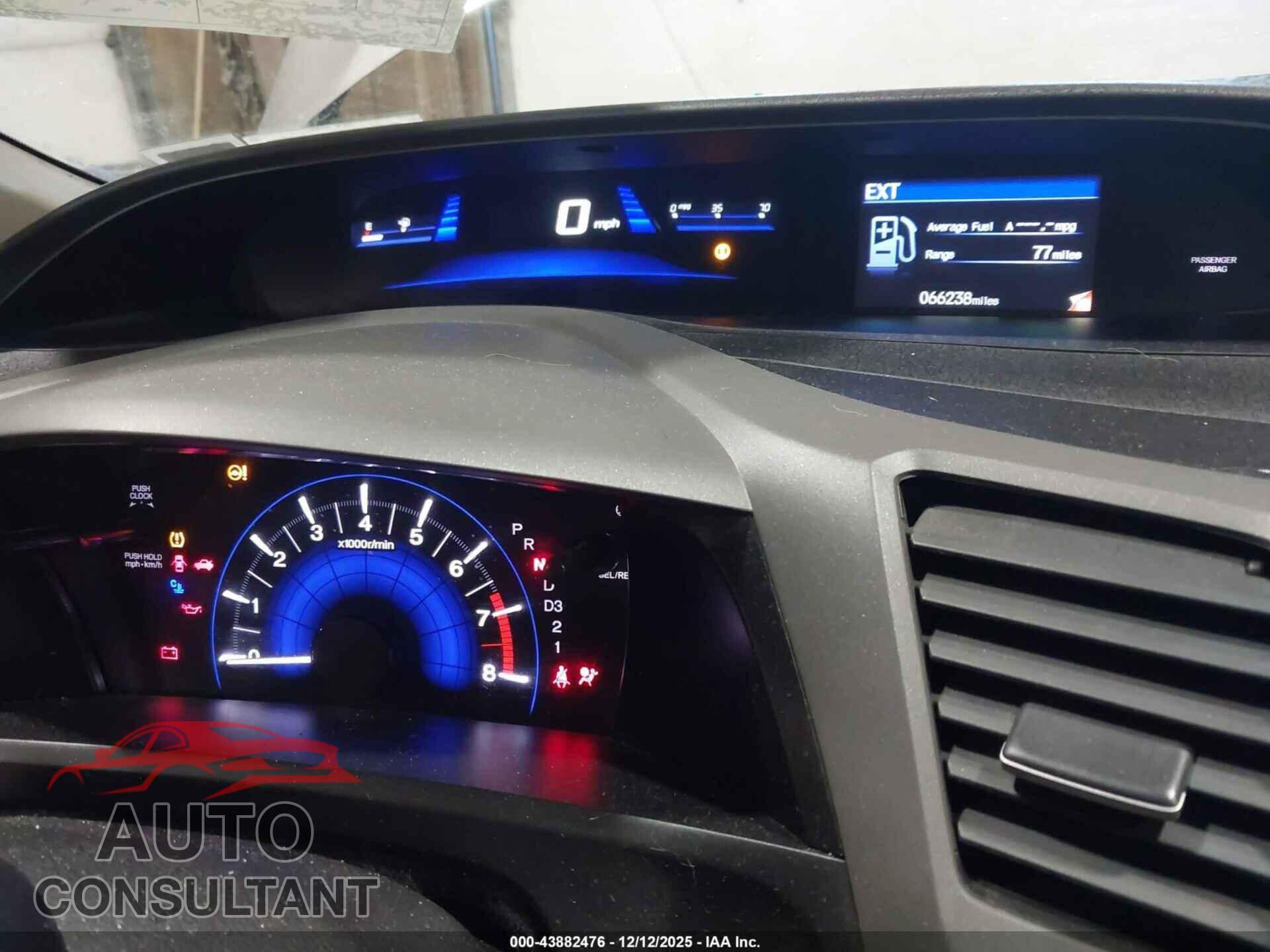 HONDA CIVIC 2012 - 19XFB2F53CE346557