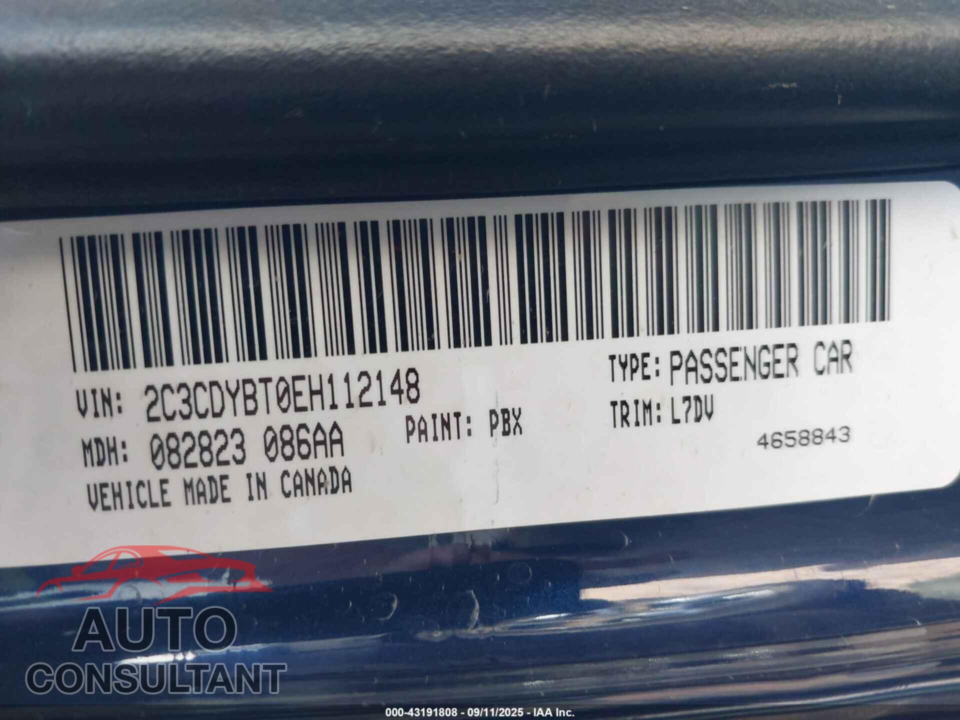 DODGE CHALLENGER 2014 - 2C3CDYBT0EH112148