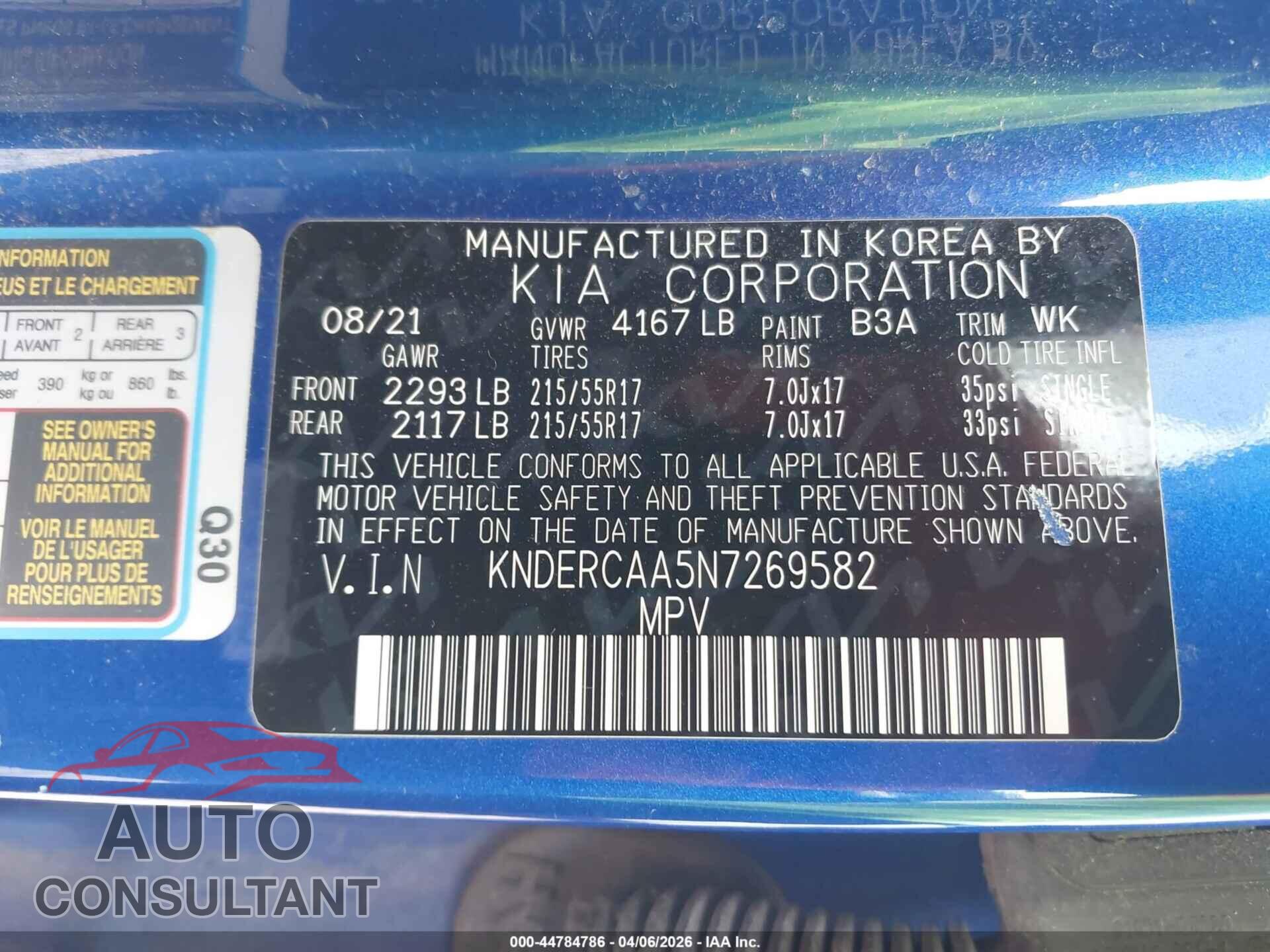 KIA SELTOS 2022 - KNDERCAA5N7269582