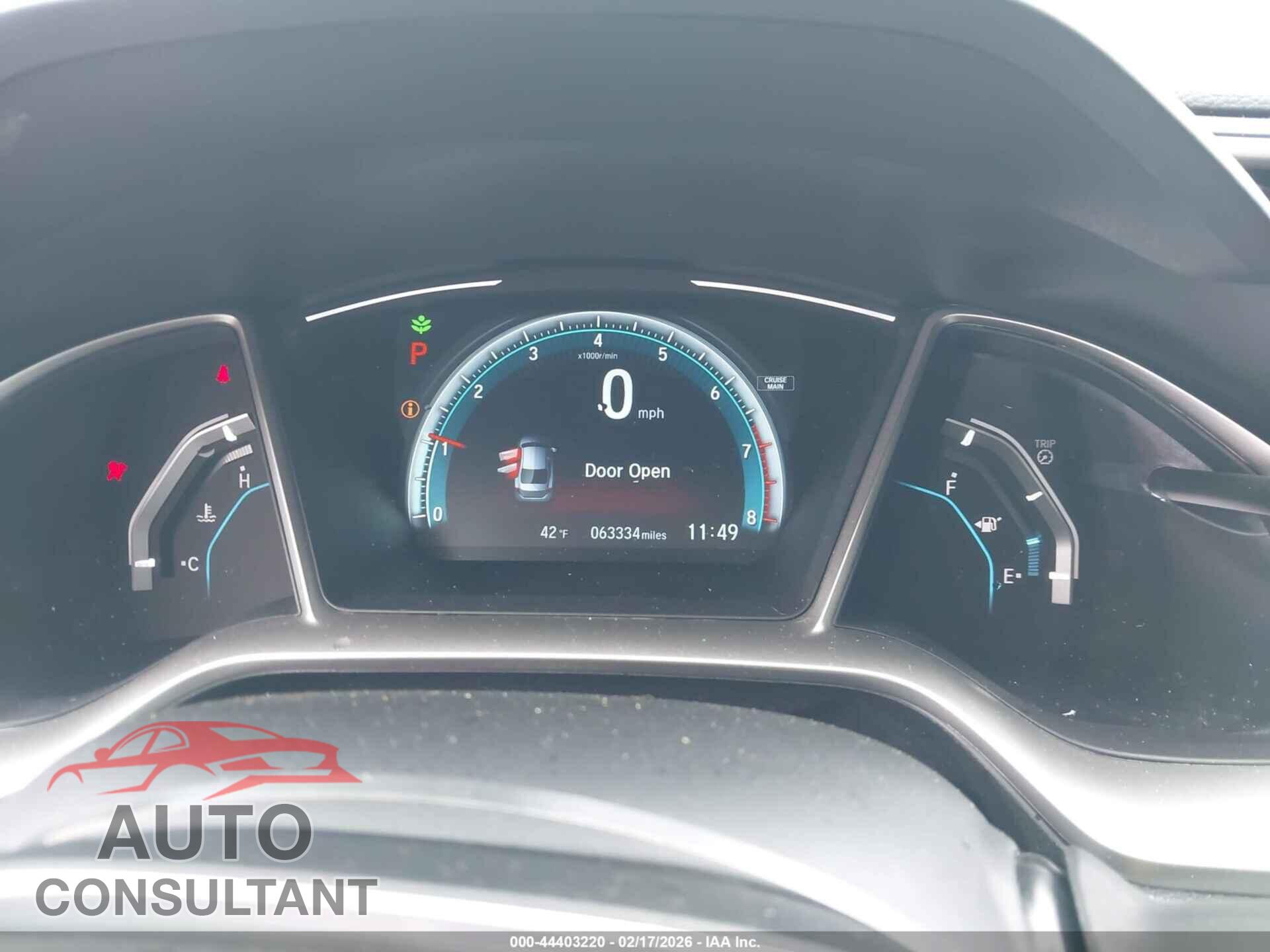 HONDA CIVIC 2017 - 19XFC2F78HE214948