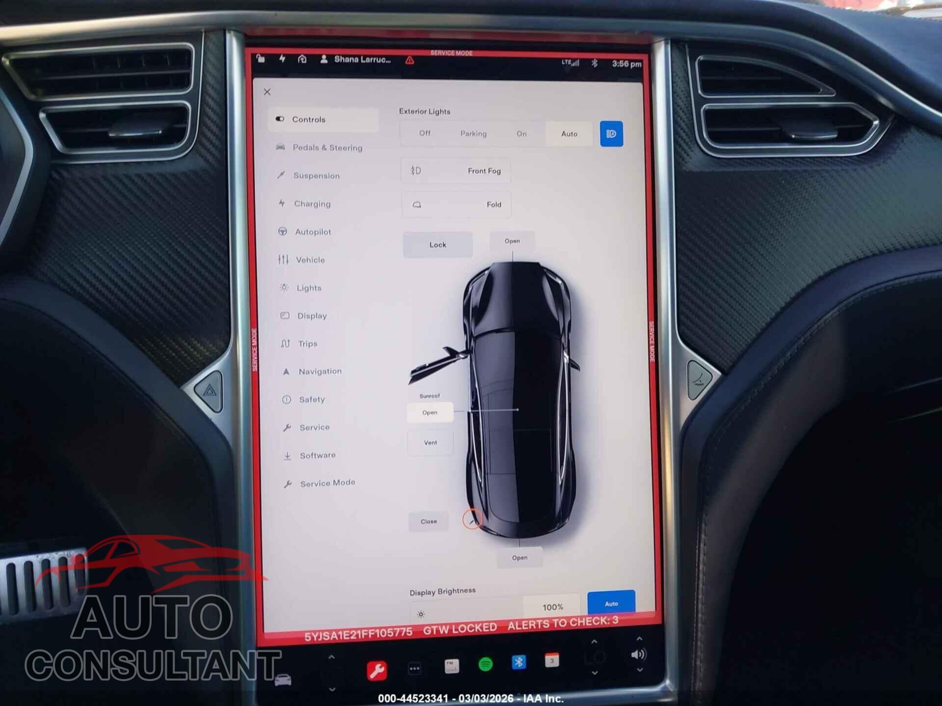 TESLA MODEL S 2015 - 5YJSA1E21FF105775