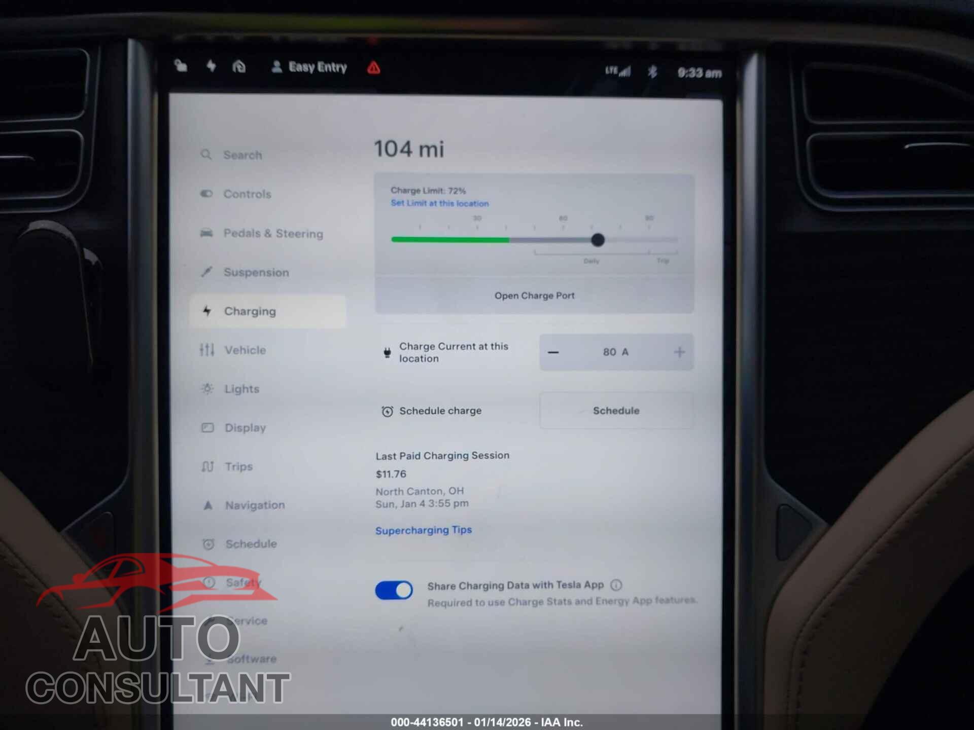 TESLA MODEL S 2014 - 5YJSA1H1XEFP38101