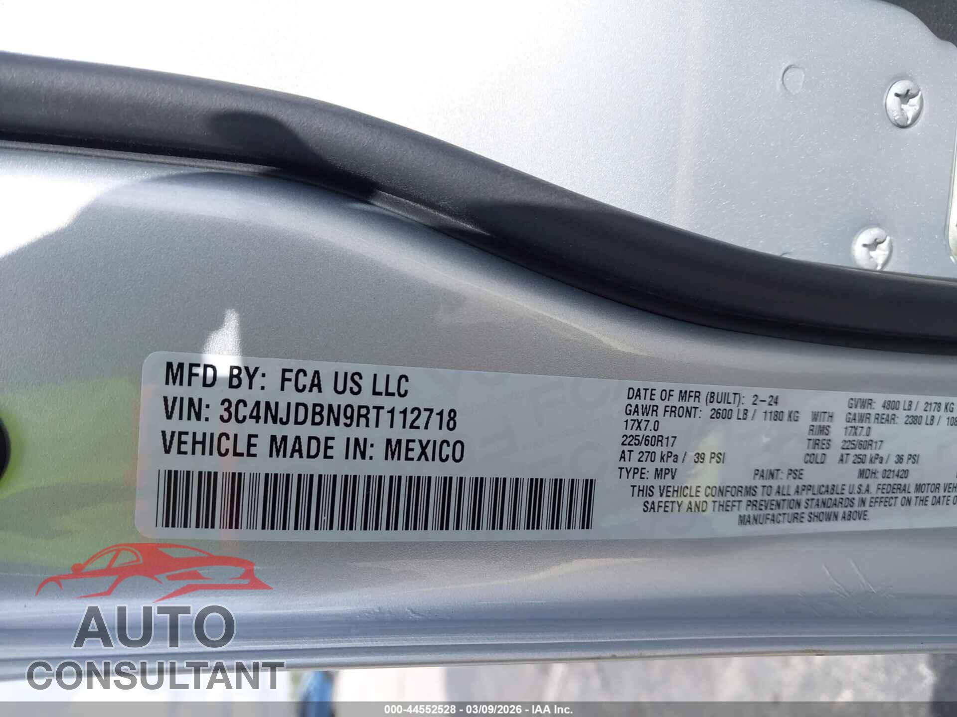 JEEP COMPASS 2024 - 3C4NJDBN9RT112718
