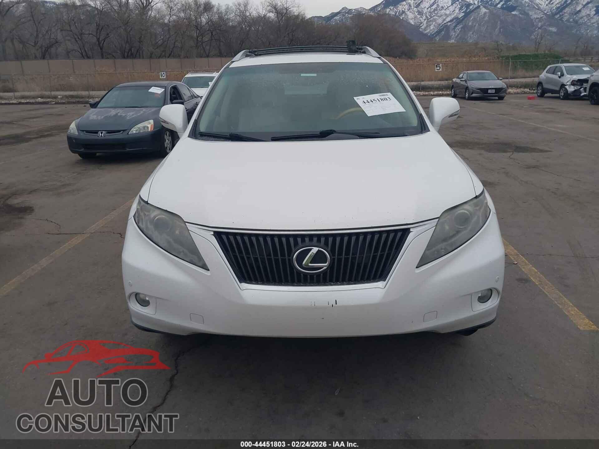 LEXUS RX 350 2012 - 2T2ZK1BA5CC080365