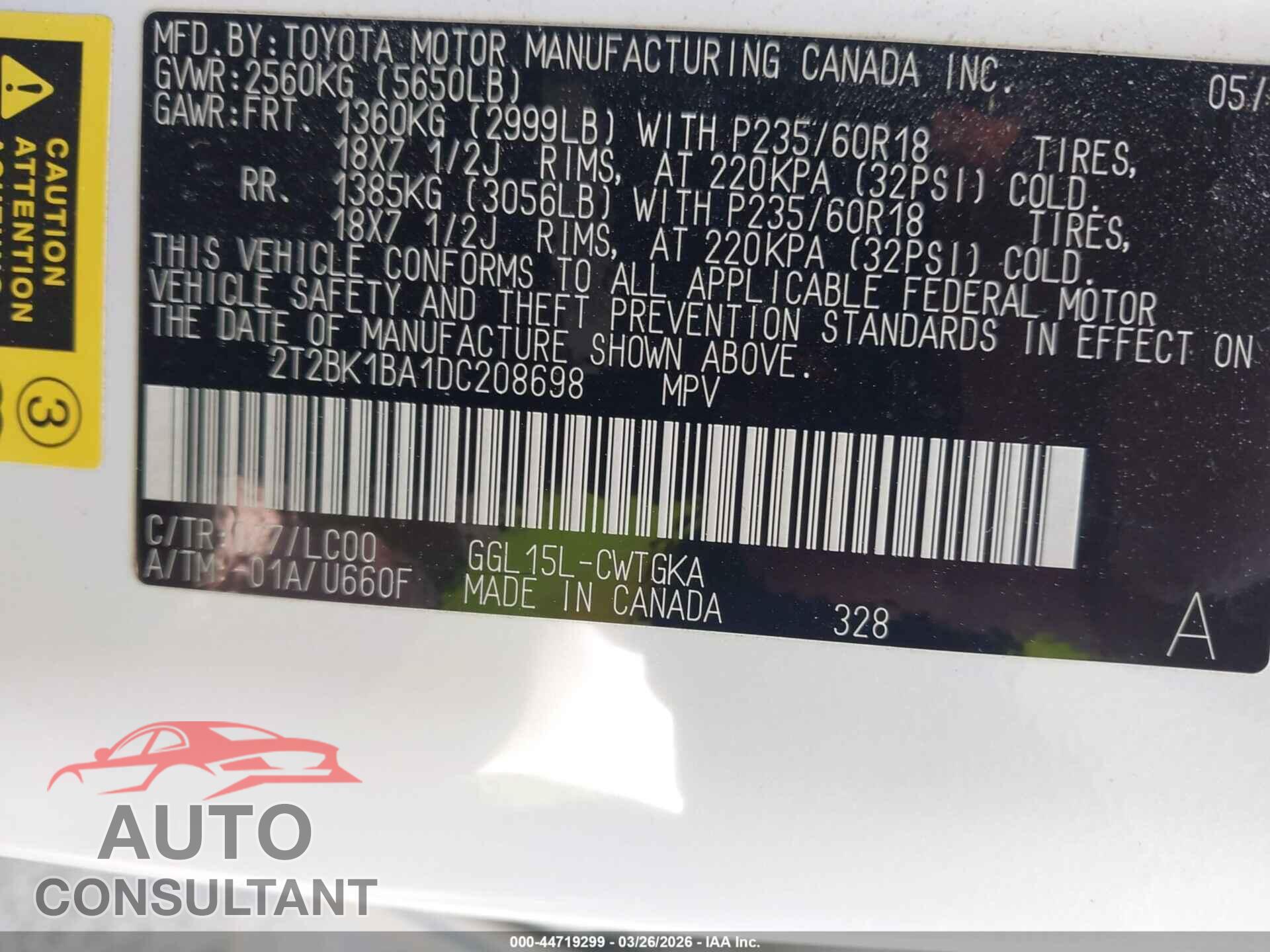LEXUS RX 350 2013 - 2T2BK1BA1DC208698
