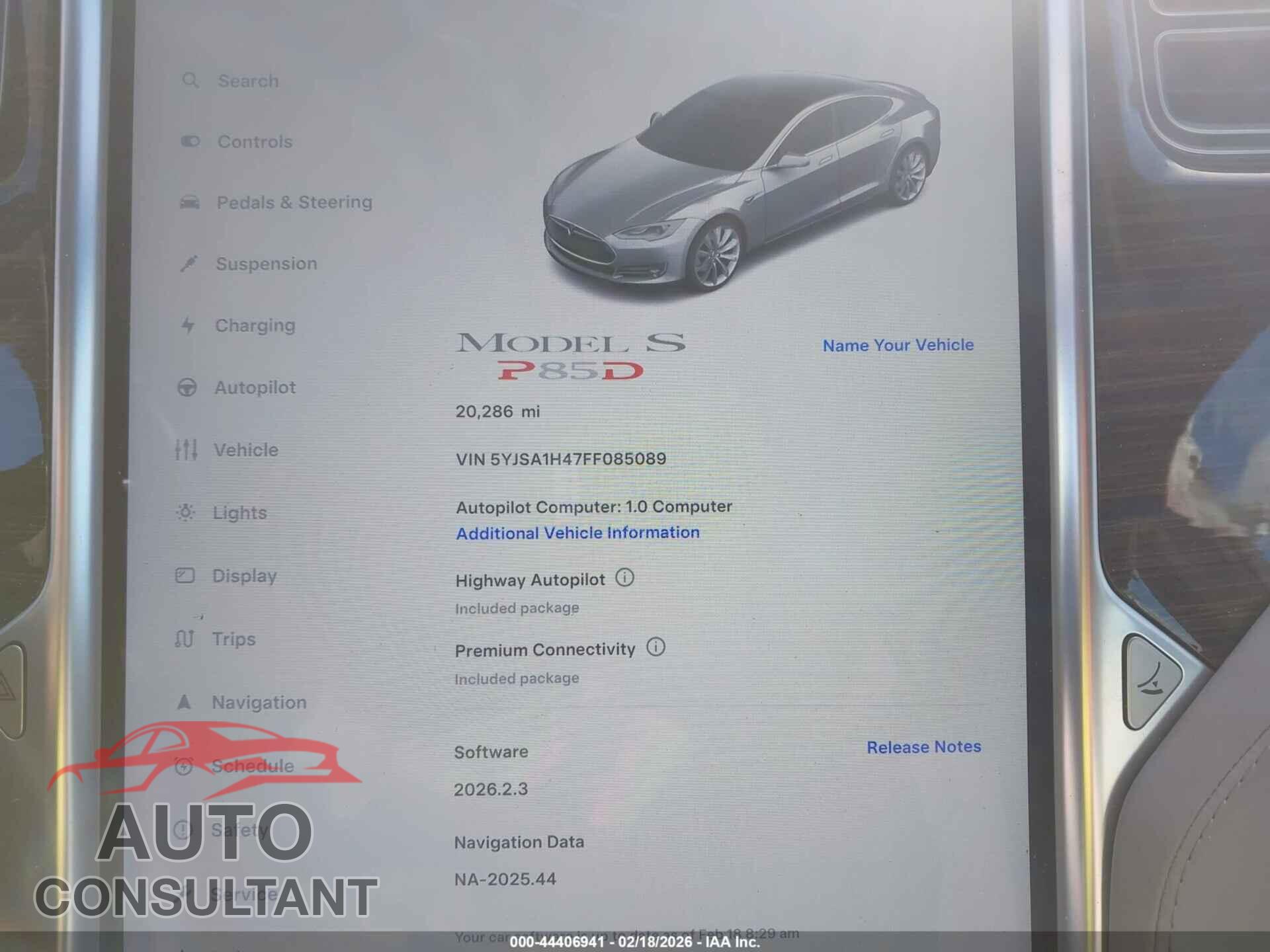TESLA MODEL S 2015 - 5YJSA1H47FF085089