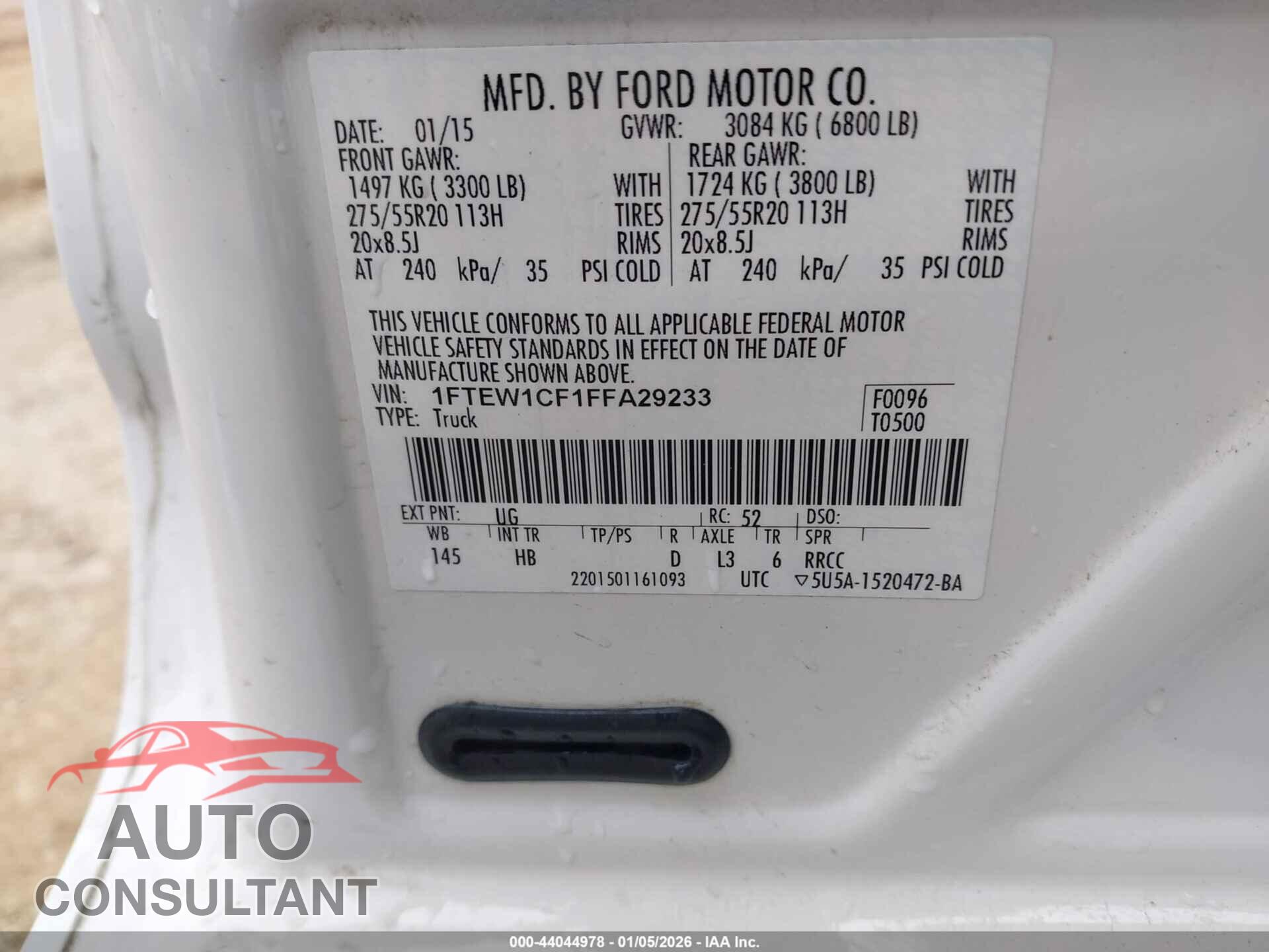 FORD F-150 2015 - 1FTEW1CF1FFA29233