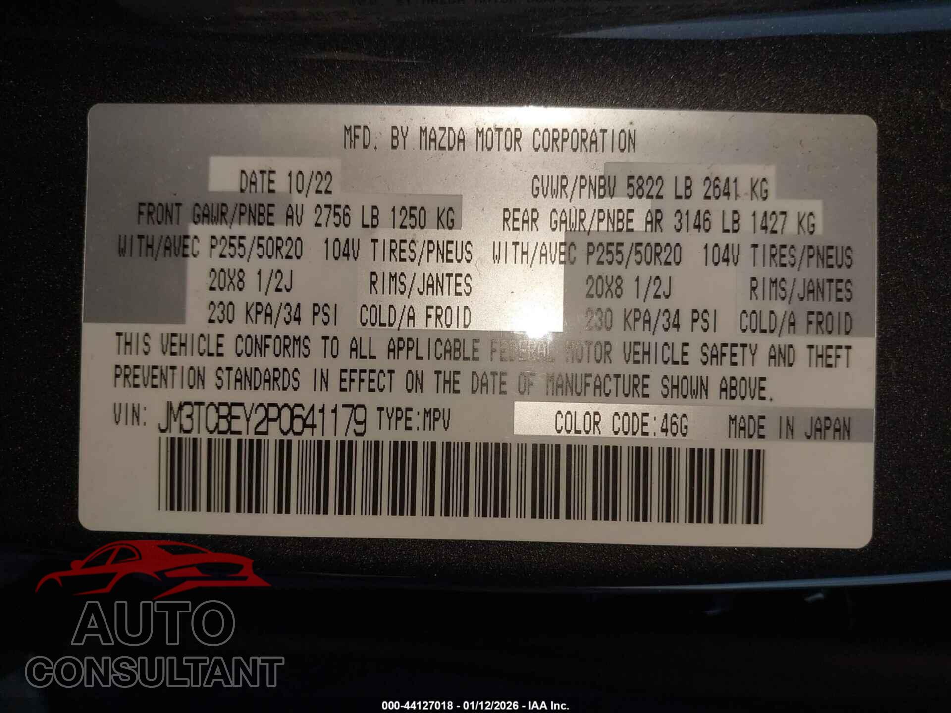 MAZDA CX-9 2023 - JM3TCBEY2P0641179