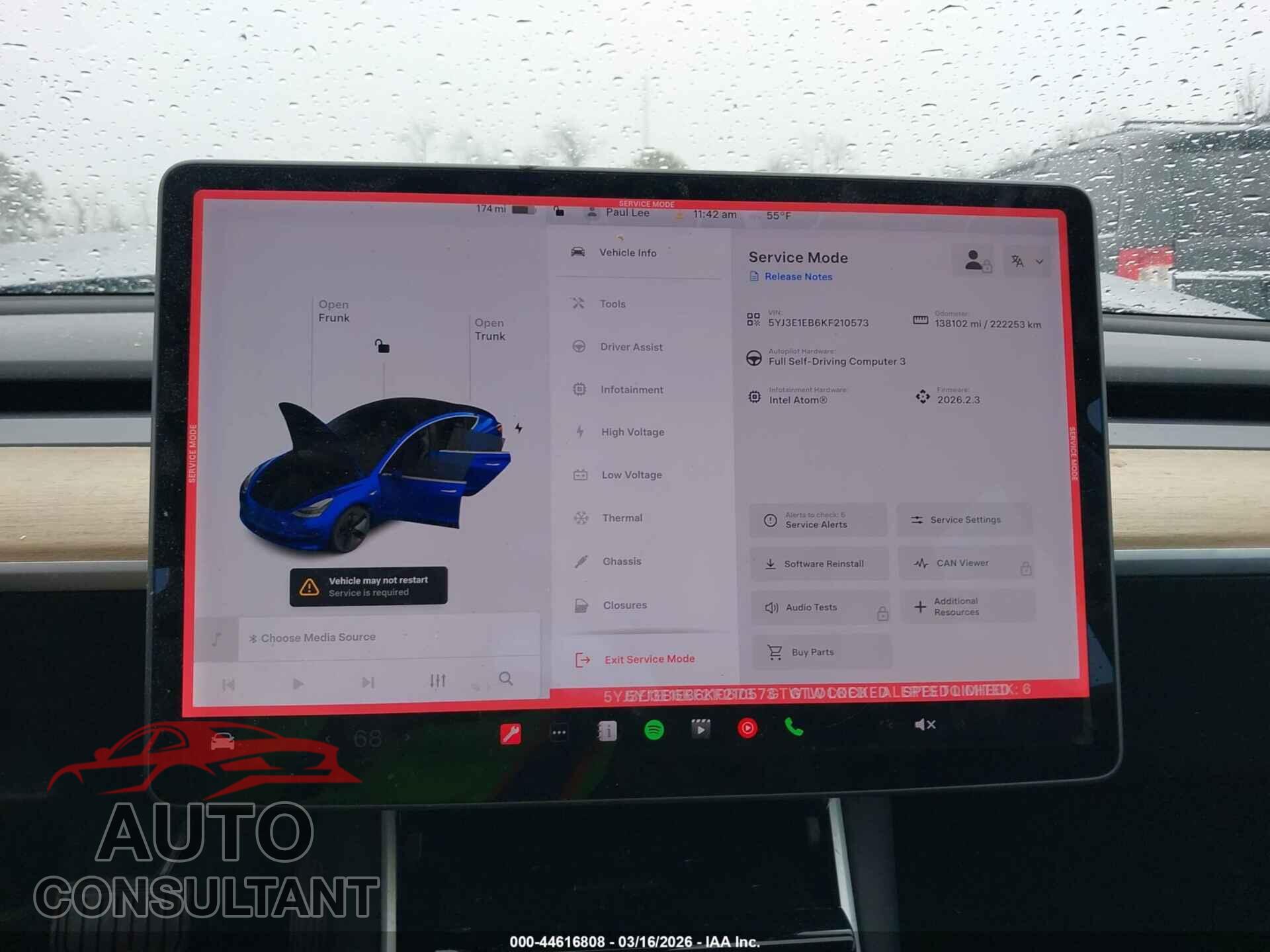 TESLA MODEL 3 2019 - 5YJ3E1EB6KF210573