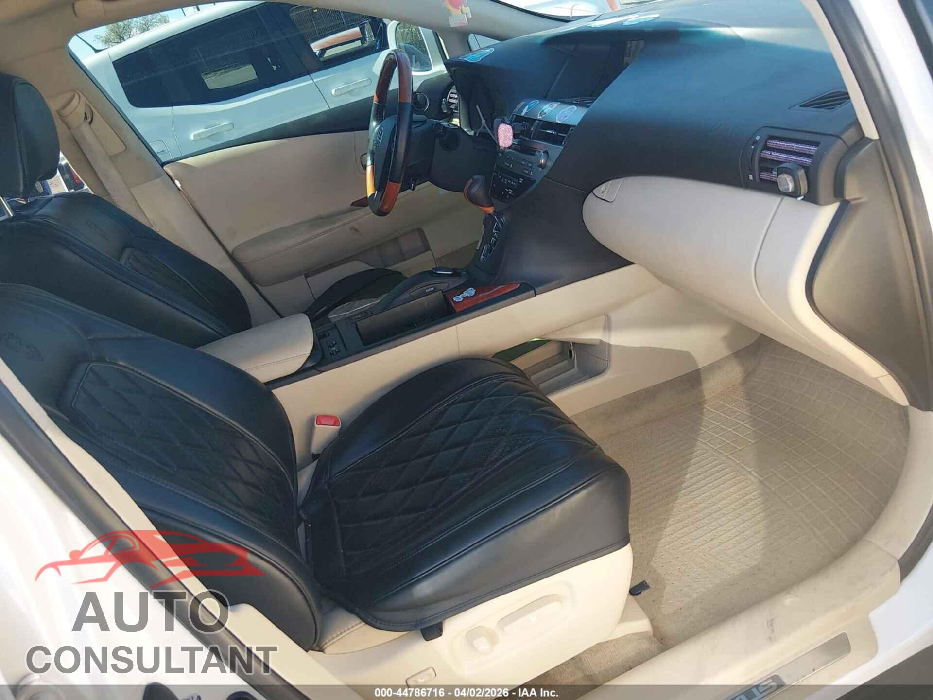 LEXUS RX 350 2011 - 2T2BK1BA7BC109607