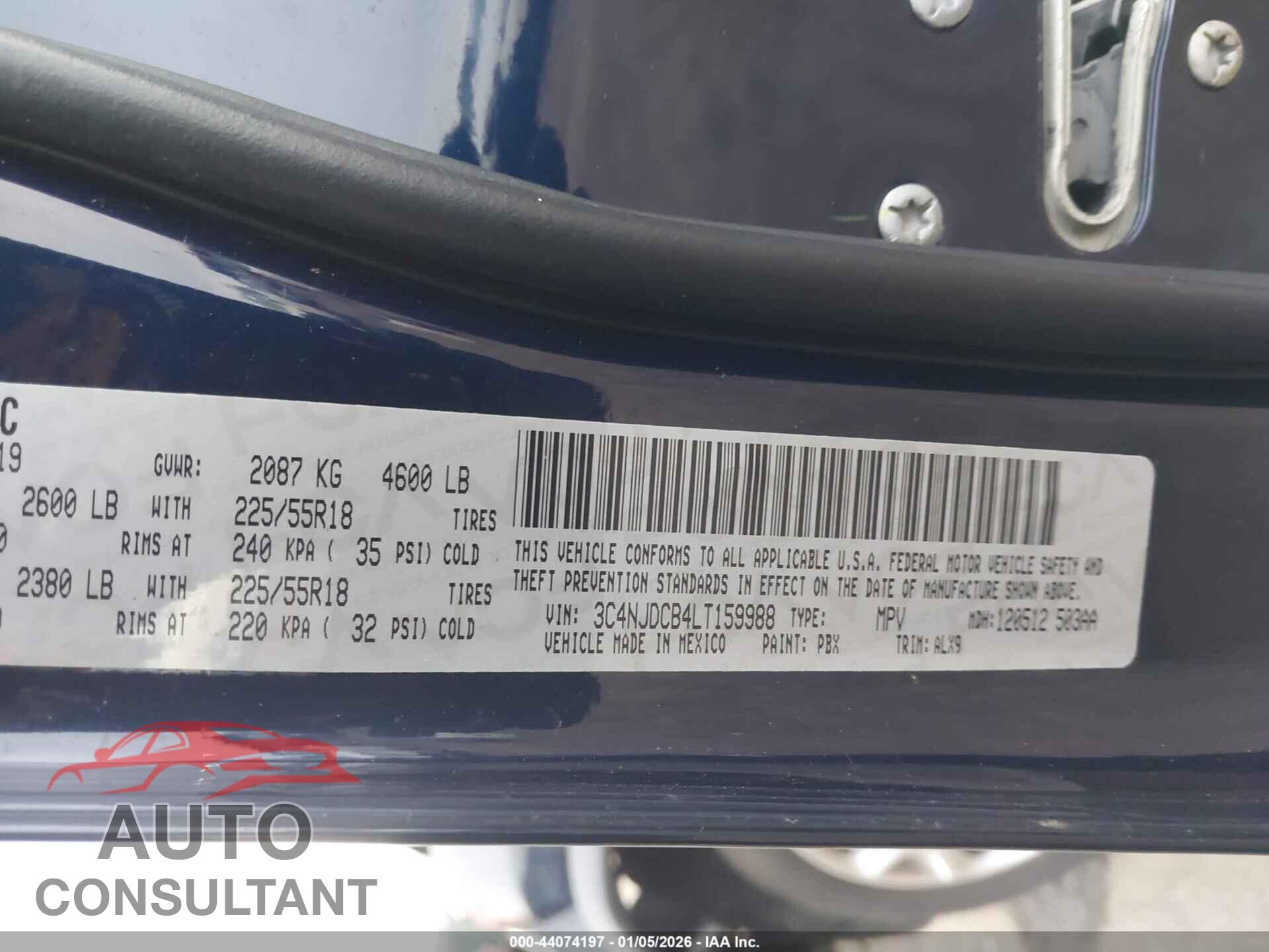 JEEP COMPASS 2020 - 3C4NJDCB4LT159988