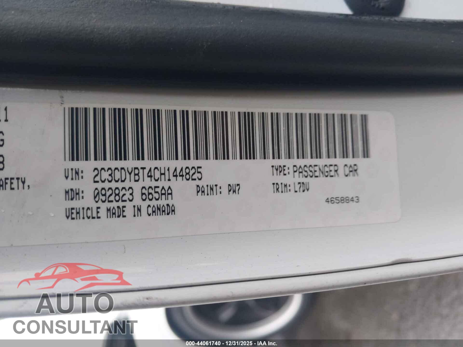 DODGE CHALLENGER 2012 - 2C3CDYBT4CH144825