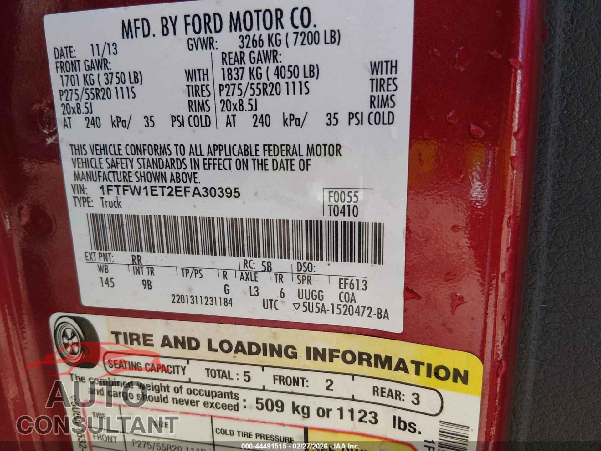 FORD F-150 2014 - 1FTFW1ET2EFA30395