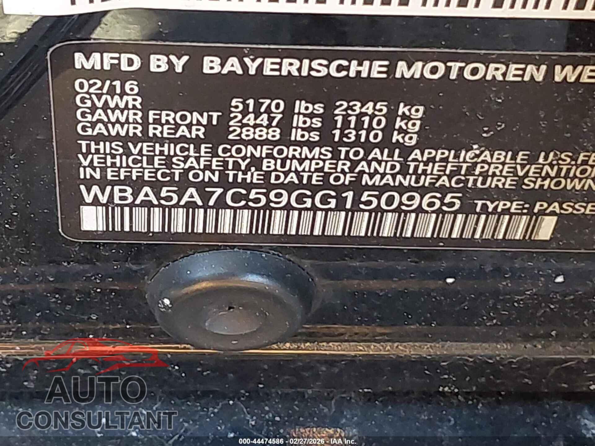 BMW 528I 2016 - WBA5A7C59GG150965