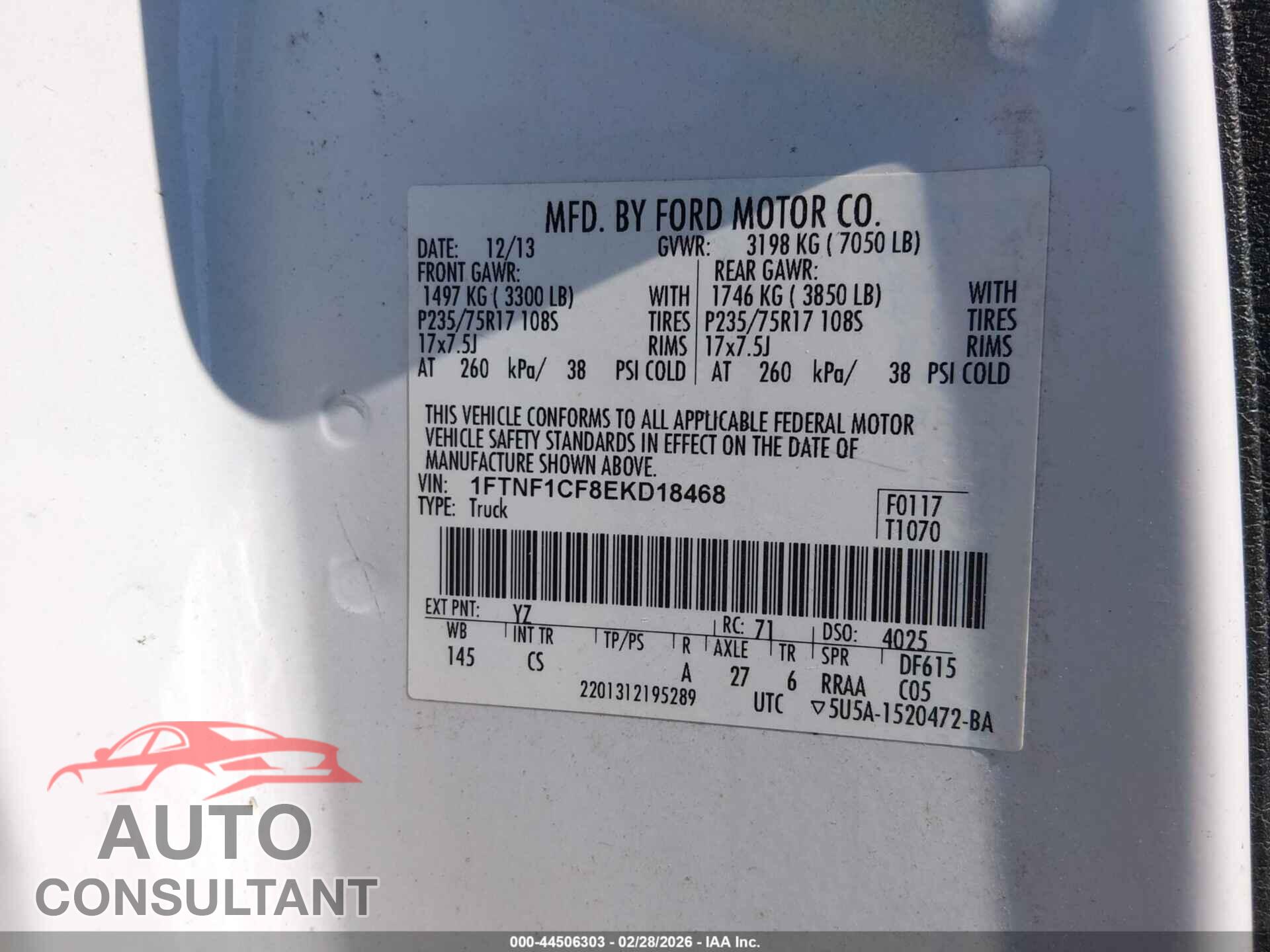 FORD F-150 2014 - 1FTNF1CF8EKD18468