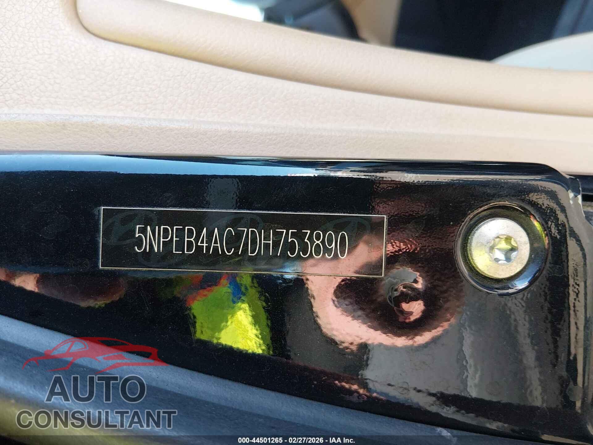 HYUNDAI SONATA 2013 - 5NPEB4AC7DH753890