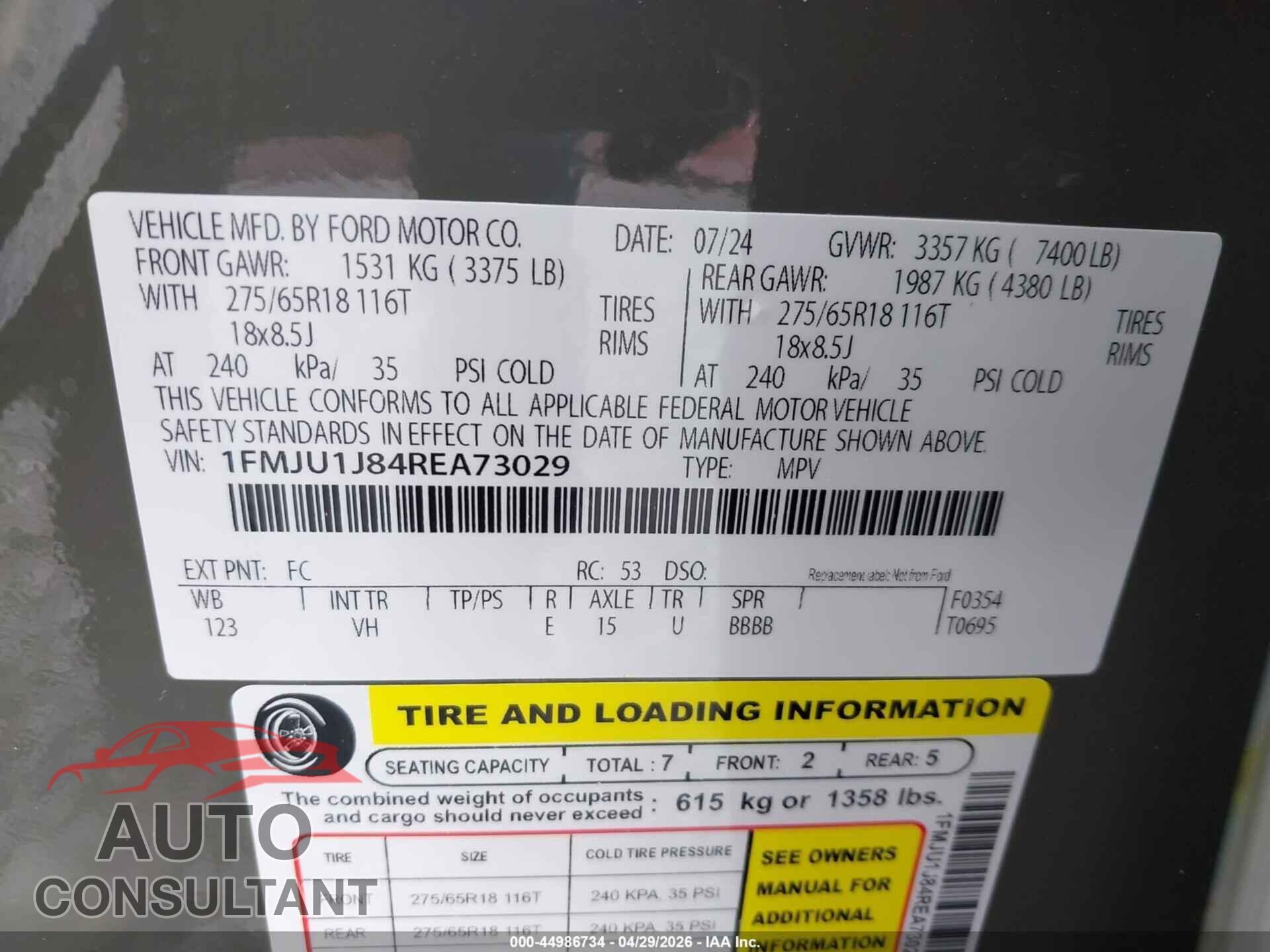 FORD EXPEDITION 2024 - 1FMJU1J84REA73029
