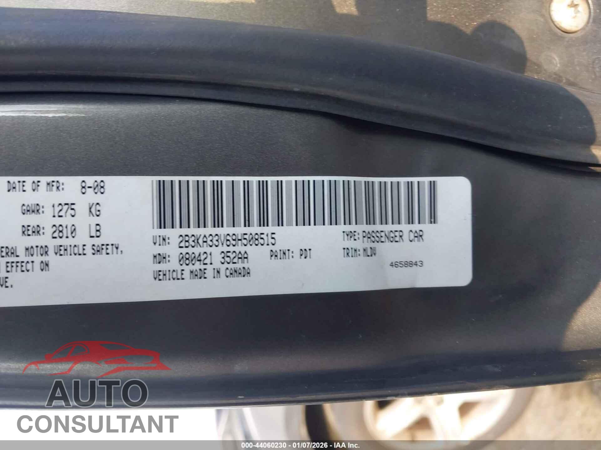DODGE CHARGER 2009 - 2B3KA33V69H508515