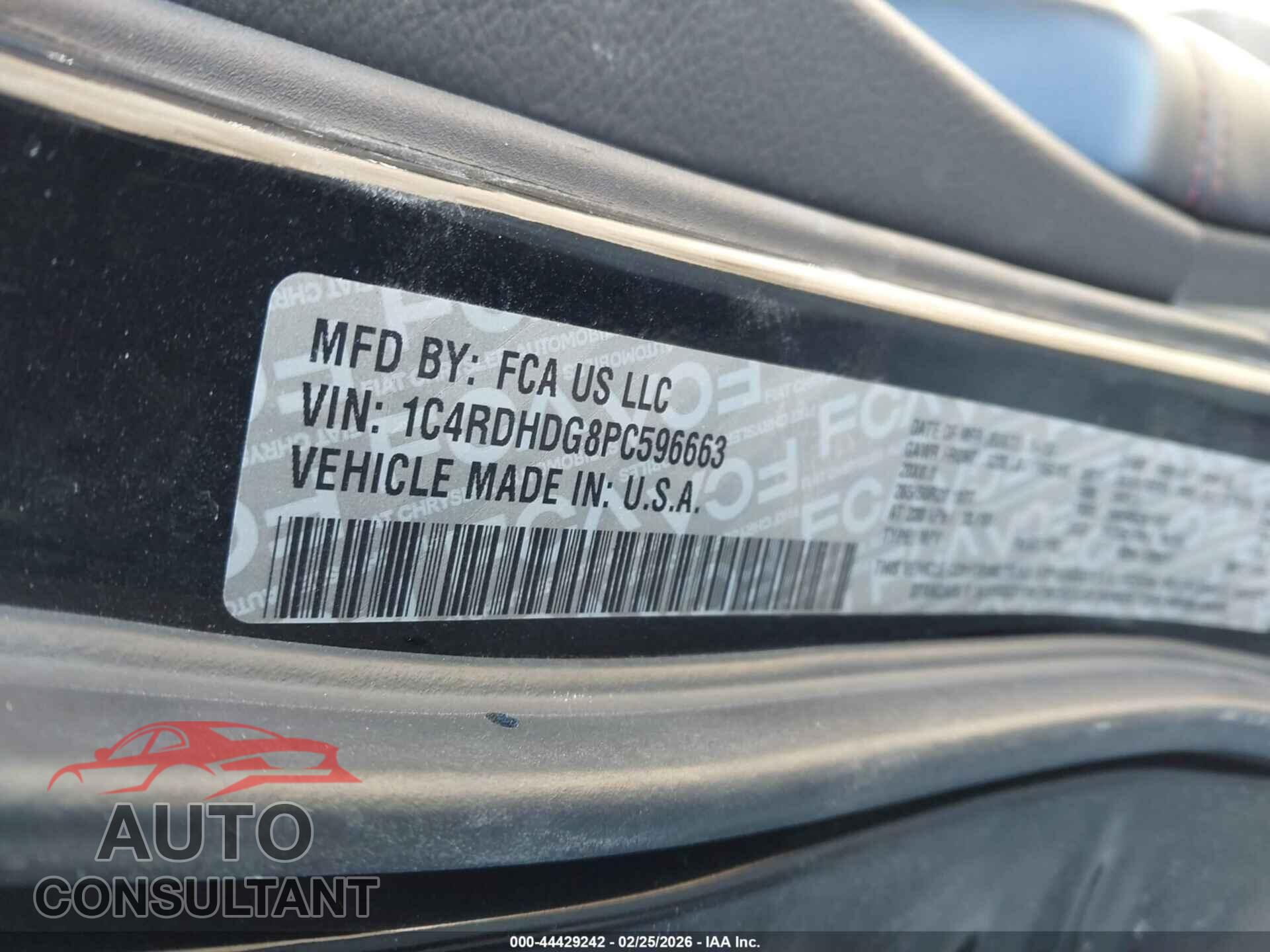 DODGE DURANGO 2023 - 1C4RDHDG8PC596663