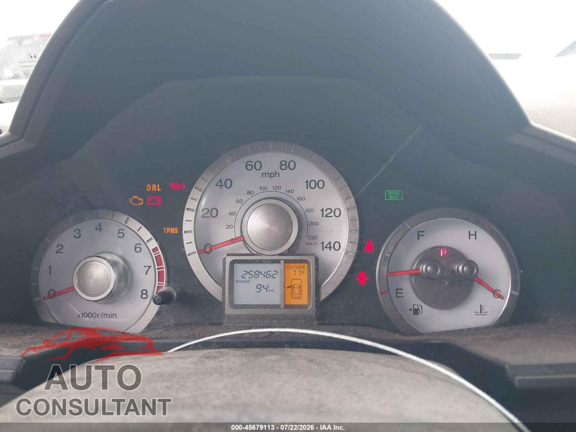 HONDA PILOT 2010 - 5FNYF3H50AB003454