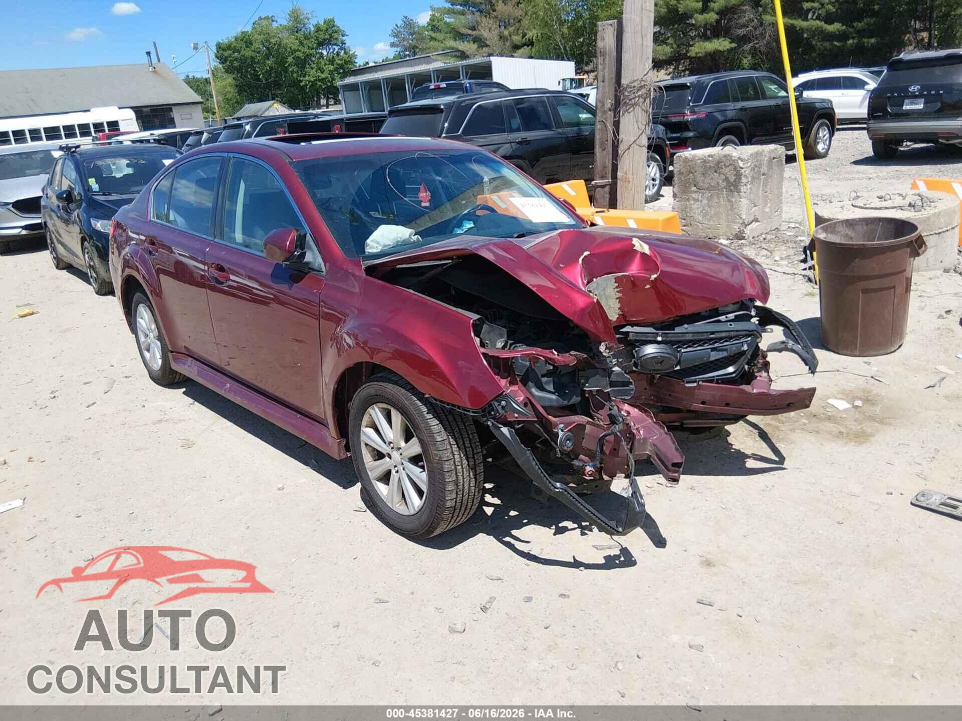 SUBARU LEGACY 2012 - 4S3BMBH66C3009693