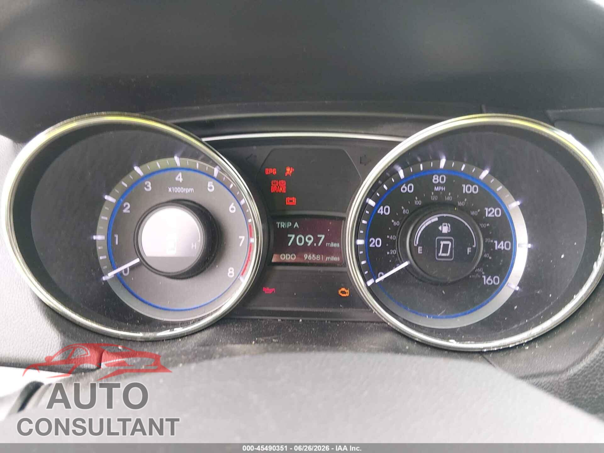 HYUNDAI SONATA 2012 - 5NPEB4AC9CH461950