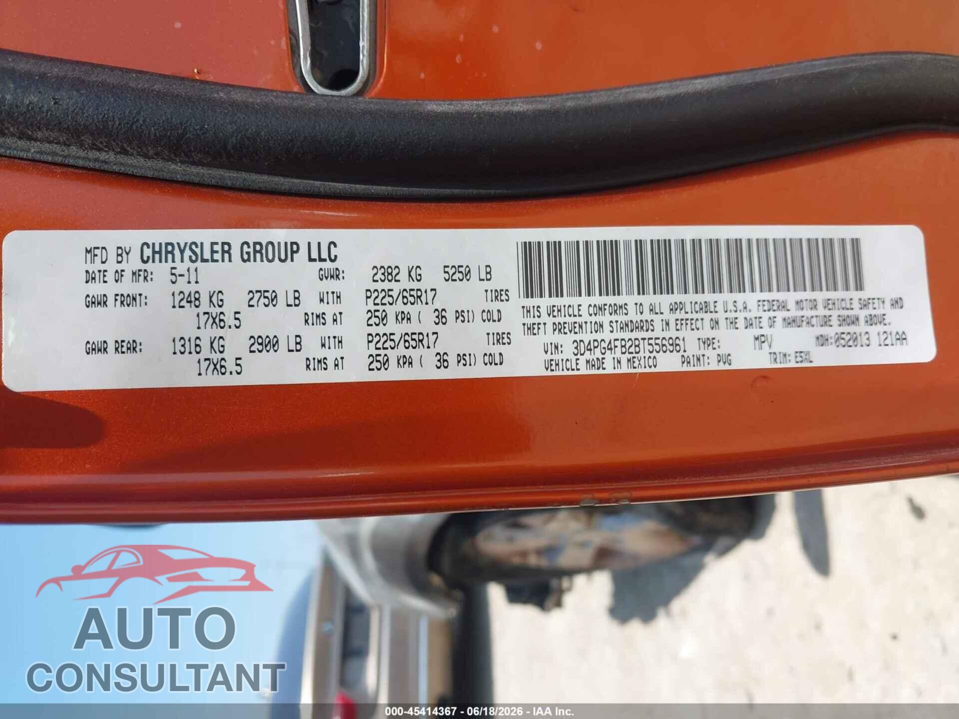 DODGE JOURNEY 2011 - 3D4PG4FB2BT556961