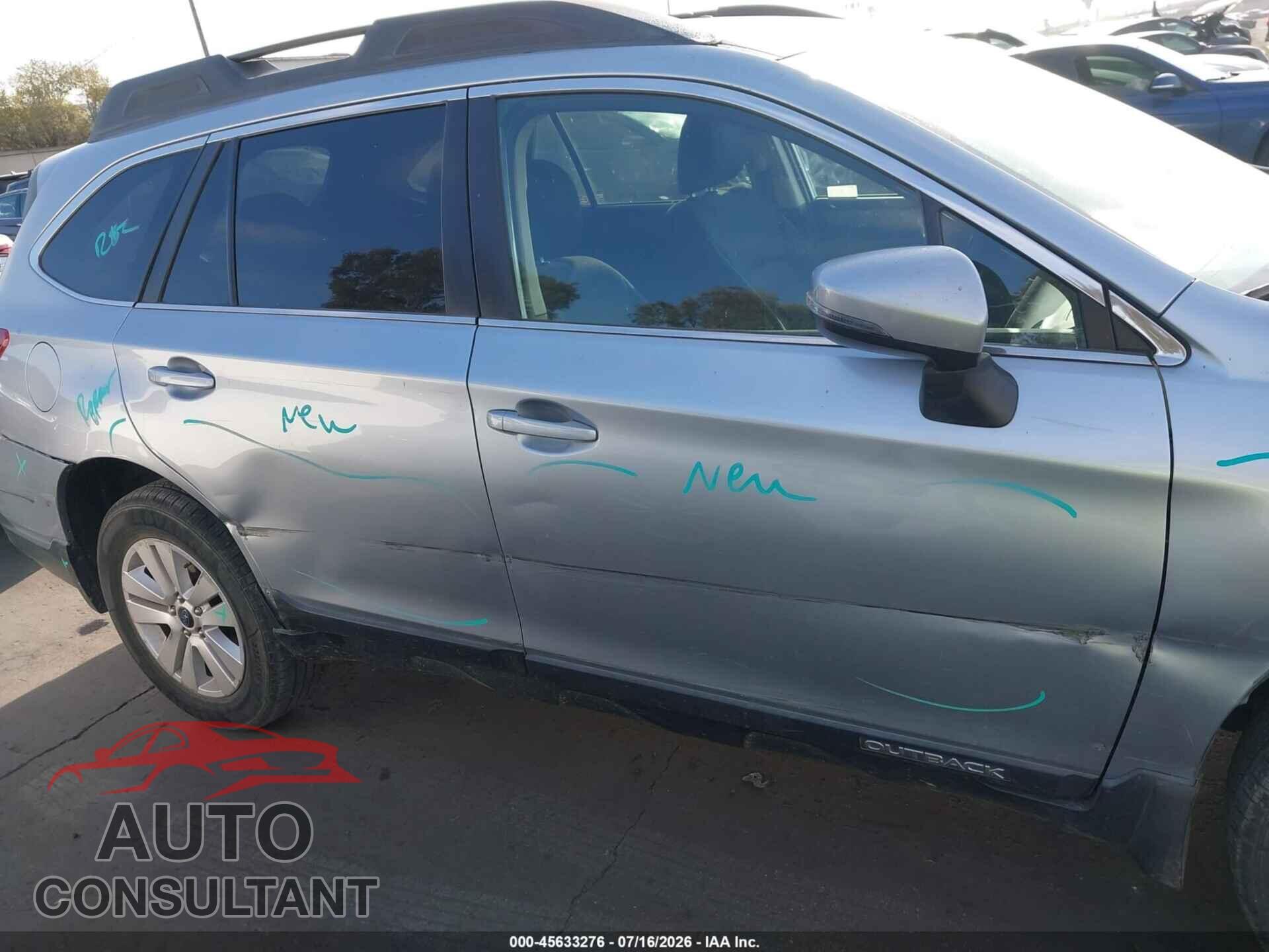 SUBARU OUTBACK 2018 - 4S4BSAFC8J3348814