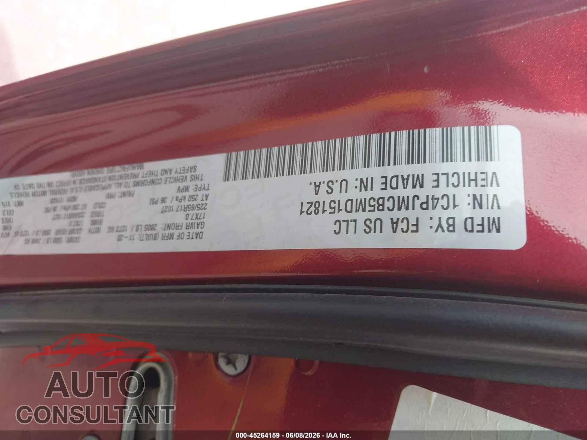 JEEP CHEROKEE 2021 - 1C4PJMCB5MD151821