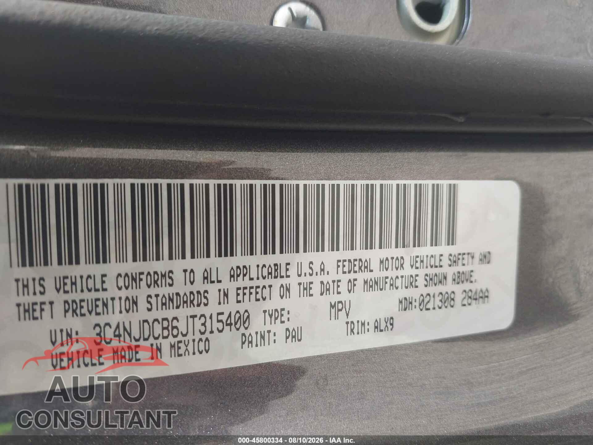 JEEP COMPASS 2018 - 3C4NJDCB6JT315400