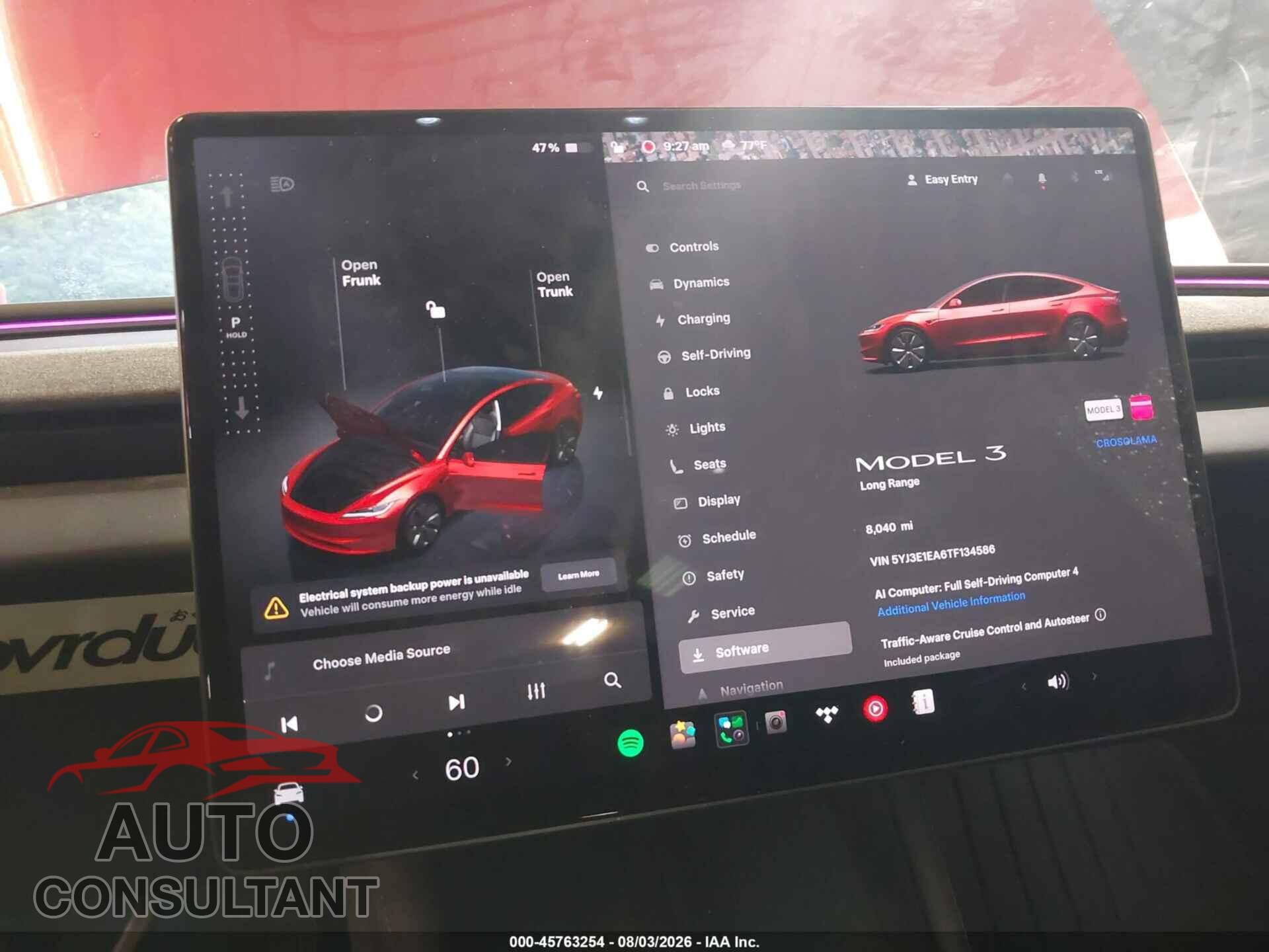 TESLA MODEL 3 2026 - 5YJ3E1EA6TF134586