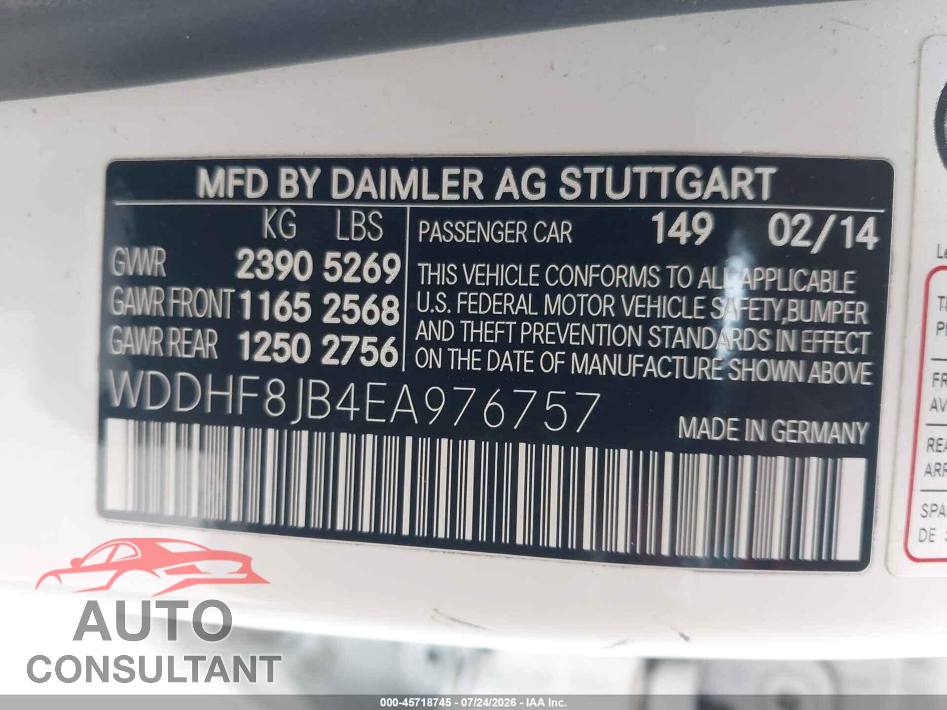 MERCEDES-BENZ E 350 2014 - WDDHF8JB4EA976757