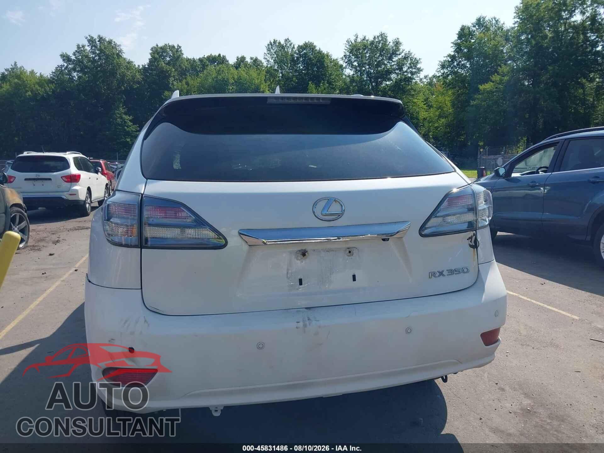 LEXUS RX 350 2012 - 2T2BK1BA9CC148958