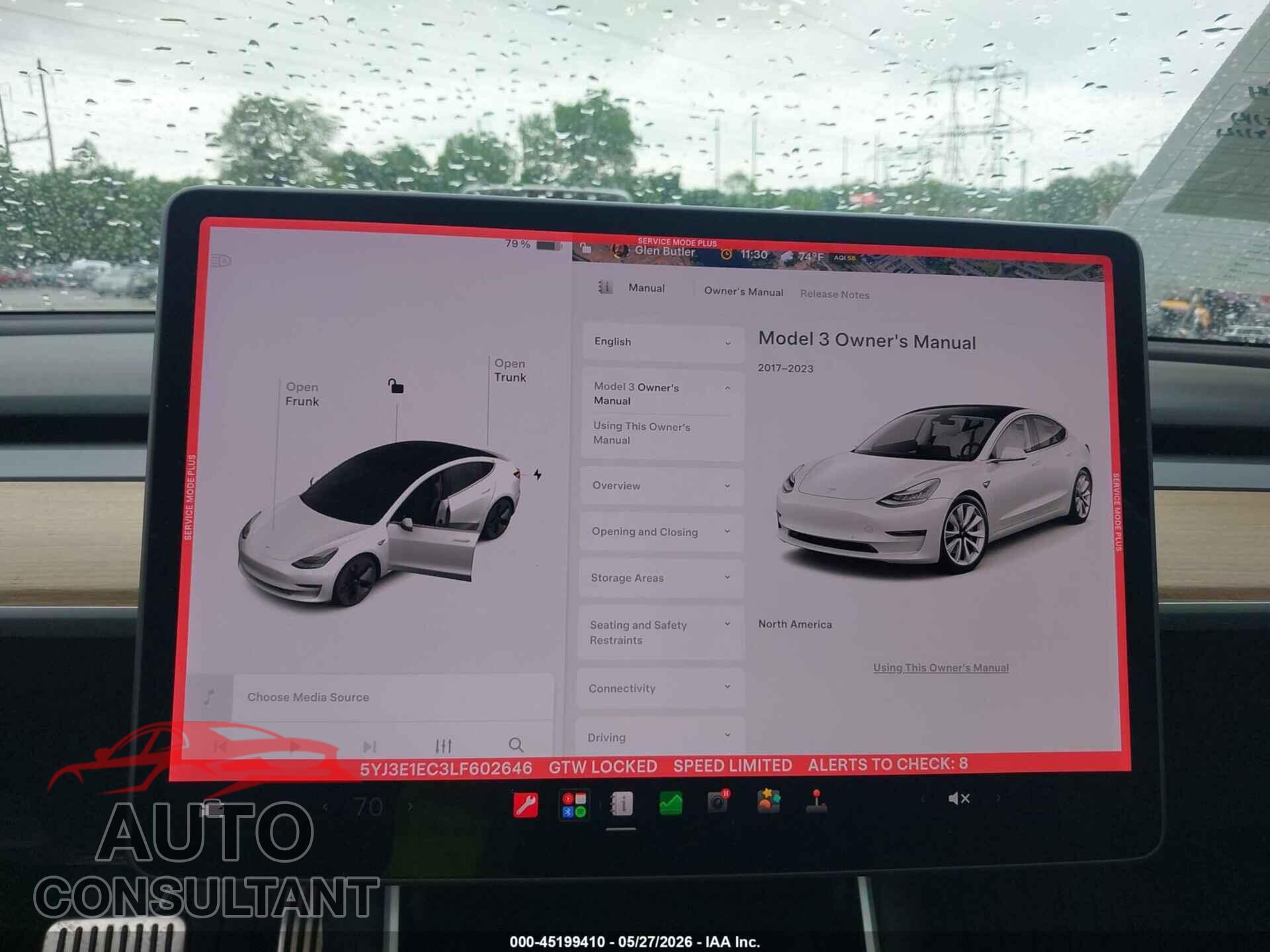 TESLA MODEL 3 2020 - 5YJ3E1EC3LF602646